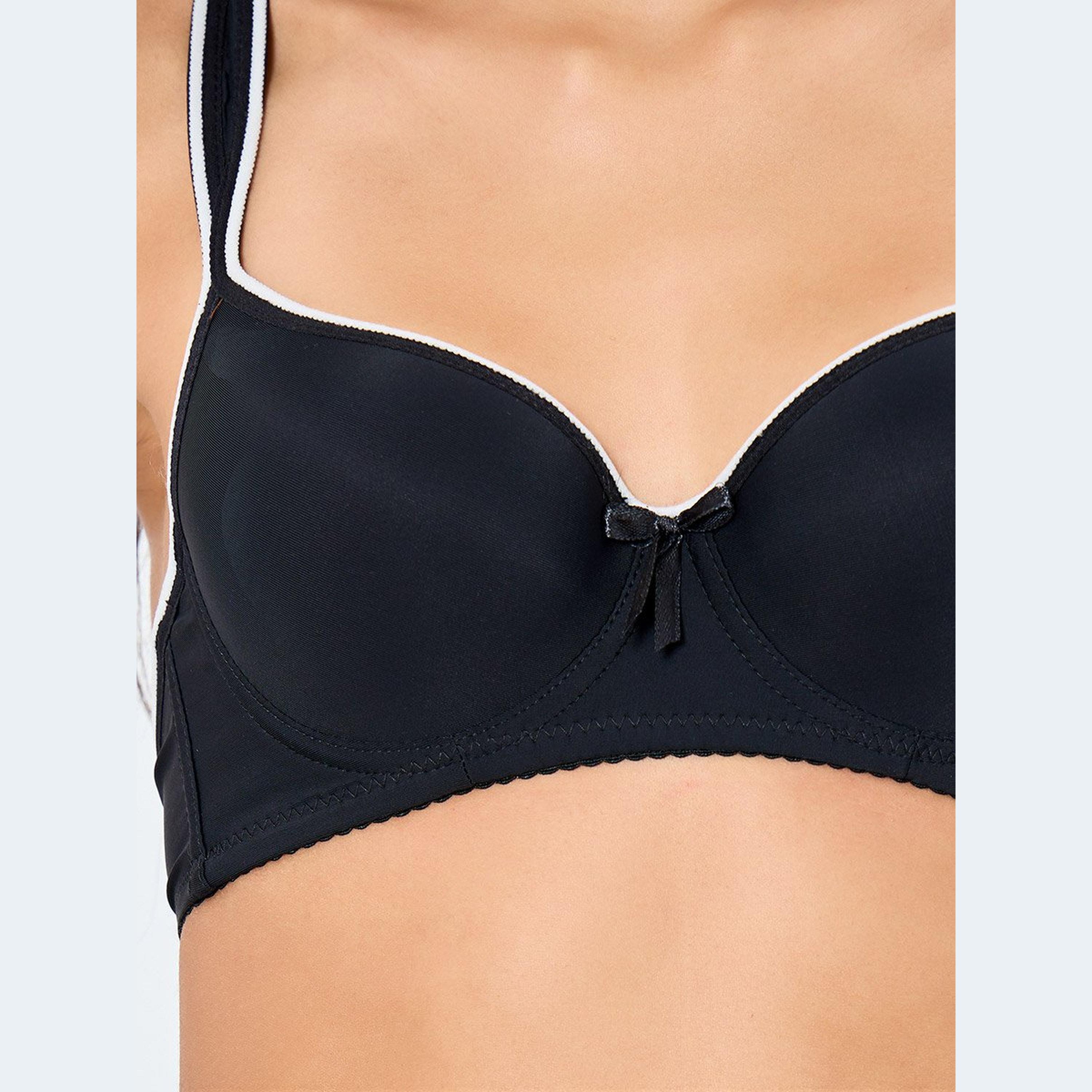 ستايلي - حمالة صدر مبطنة بسلك مع حافة متباينة- 3 قطع-women-clothing-lingerie-bras-image-3