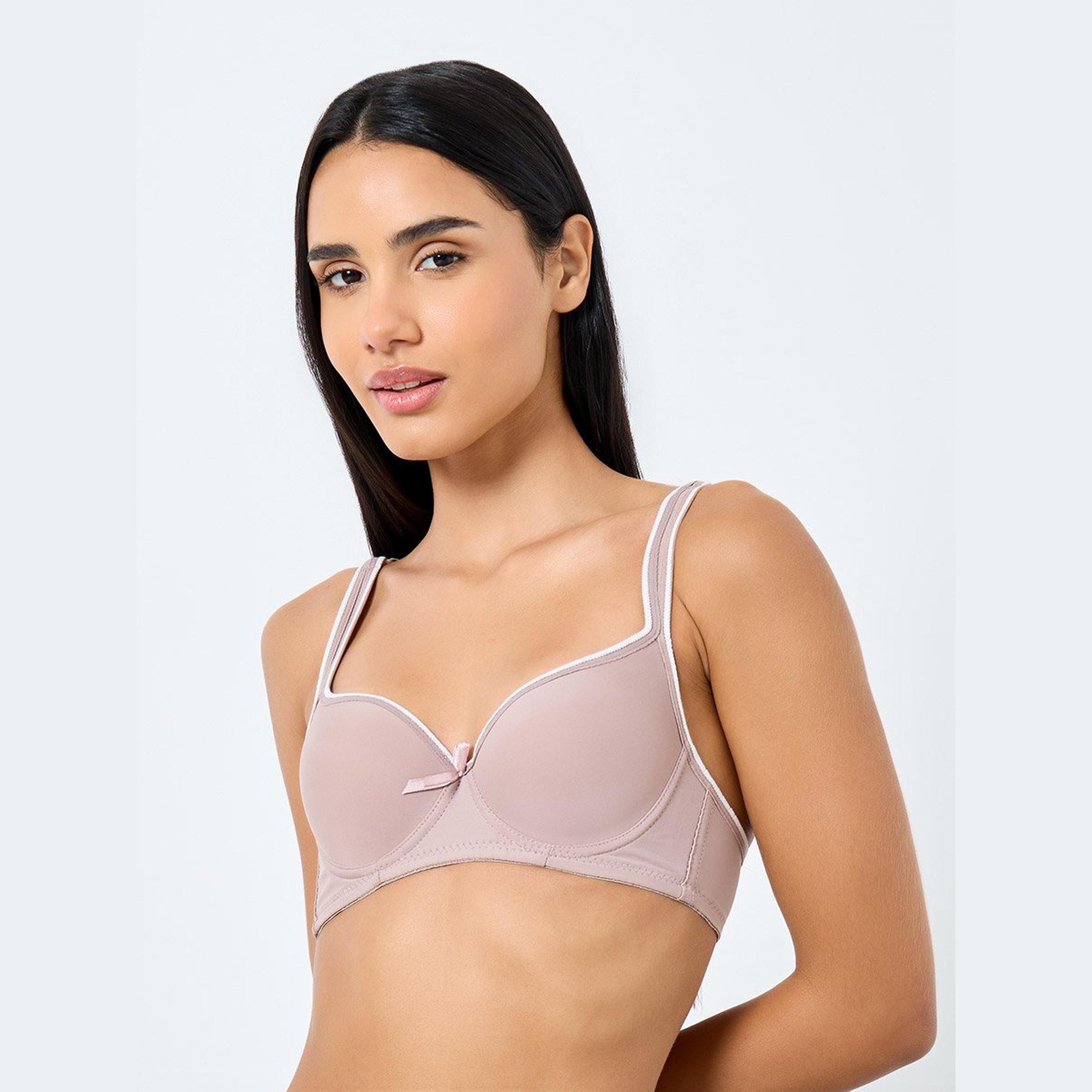 Styli Pack of 3 - Padded Wired Contrast Tipping Balconette Bra-women-clothing-lingerie-bras-image-5