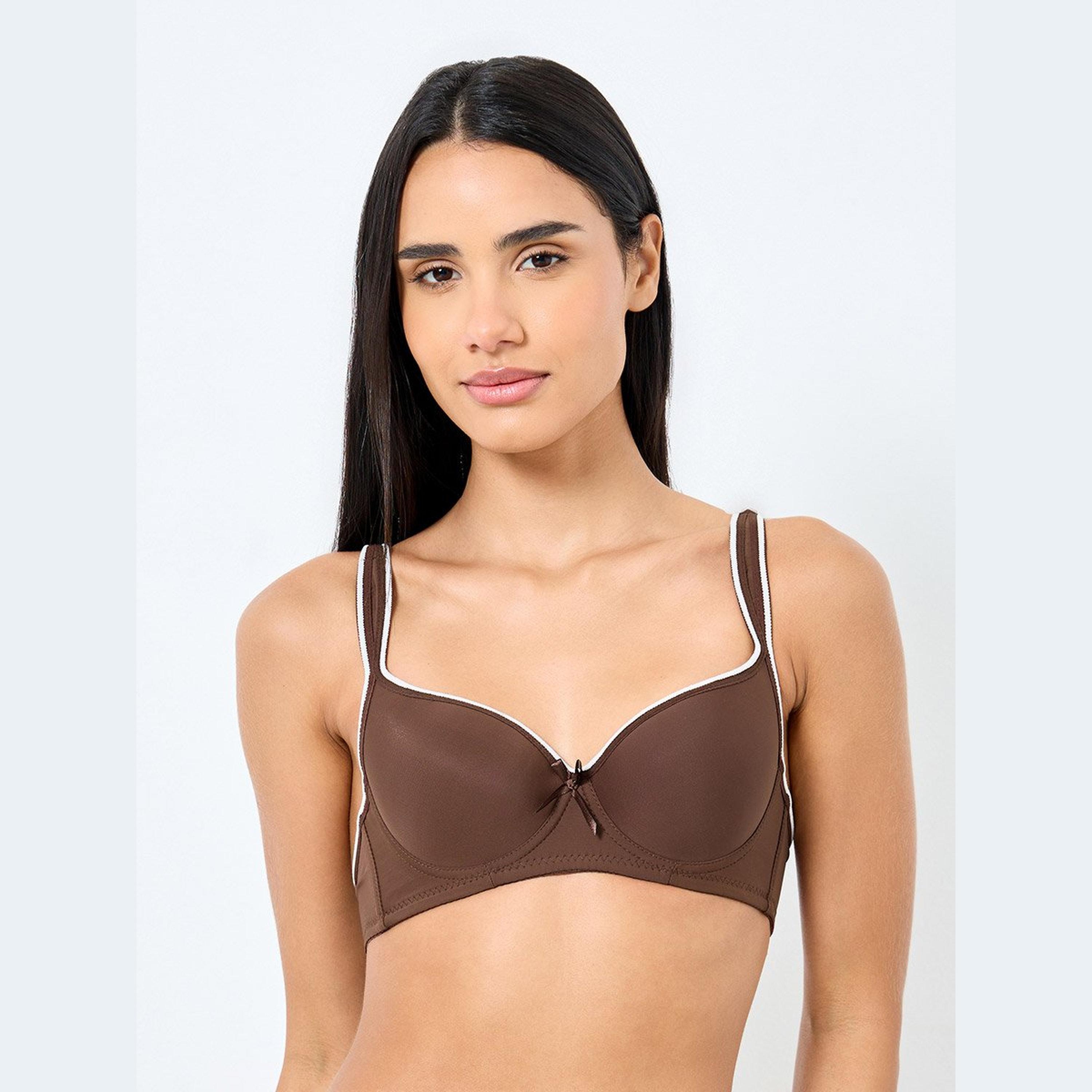 Styli Pack of 3 - Padded Wired Contrast Tipping Balconette Bra-women-clothing-lingerie-bras-image-6