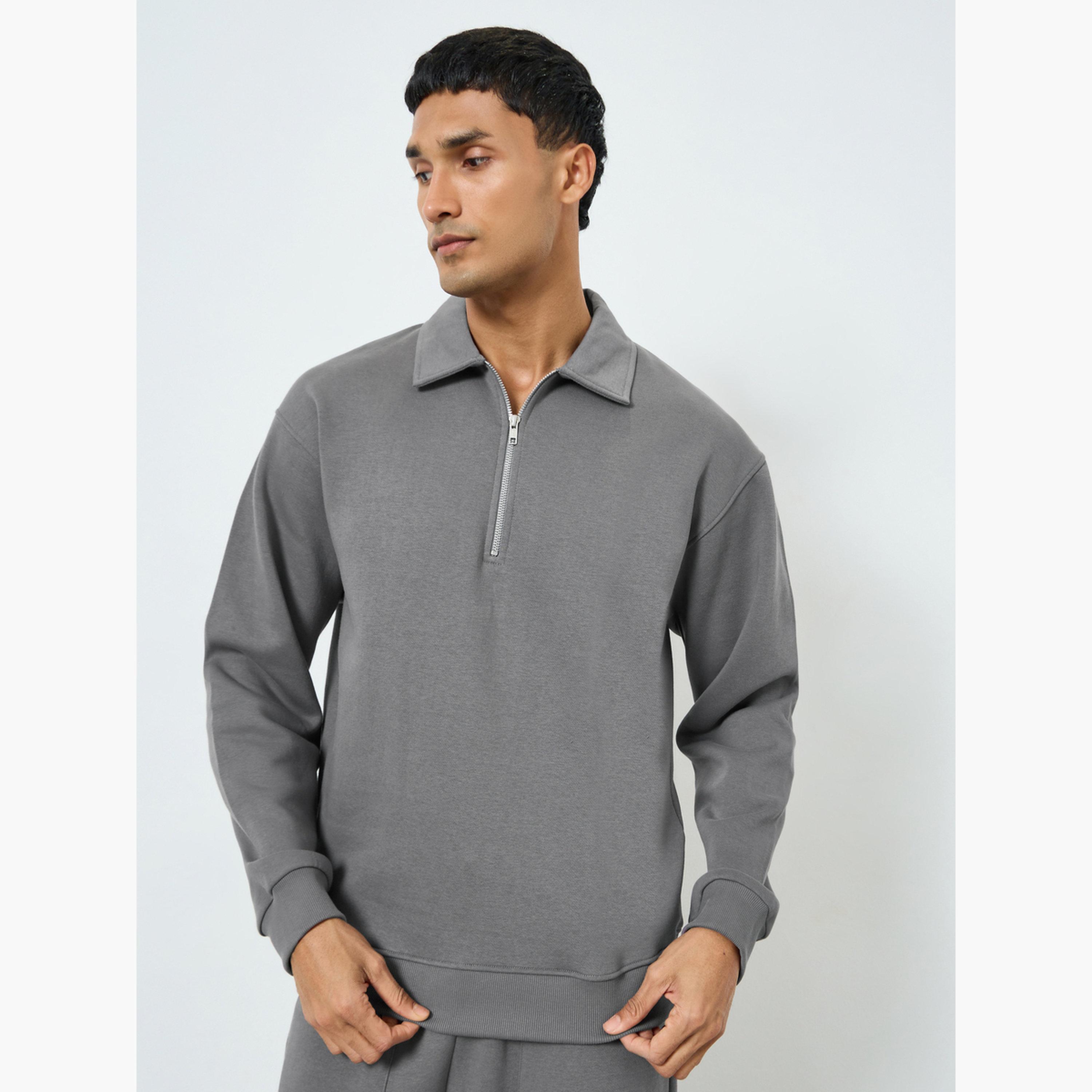 Styli Men Grey Sweatshirt and Joggers Co-Ords-men-clothing-coordsets-image-2