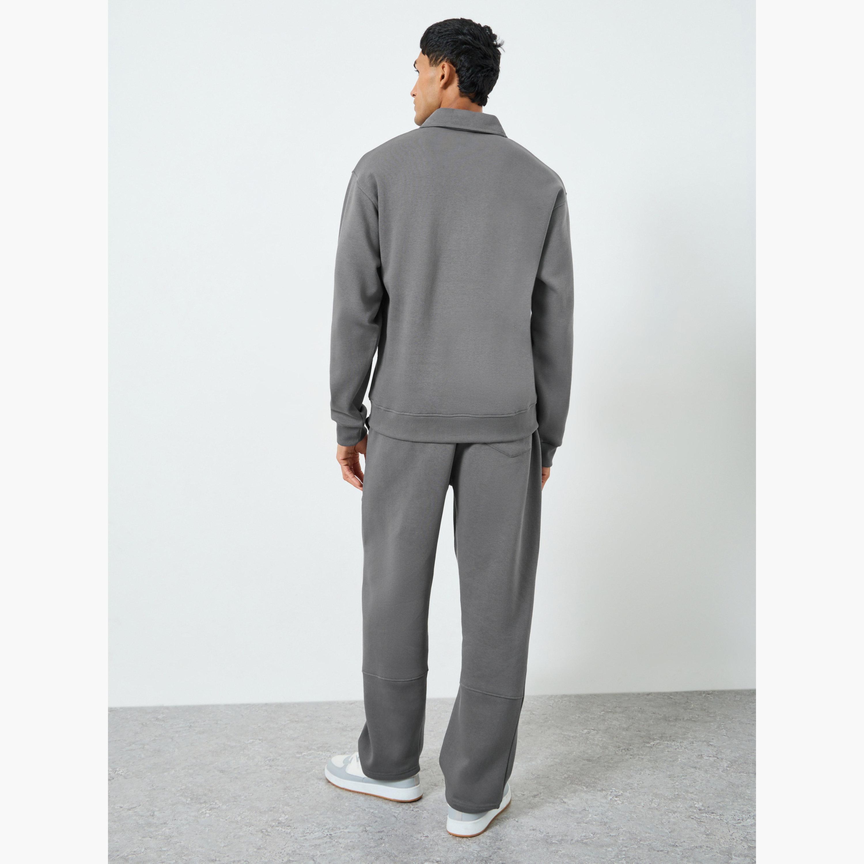 Styli Men Grey Sweatshirt and Joggers Co-Ords-men-clothing-coordsets-image-6