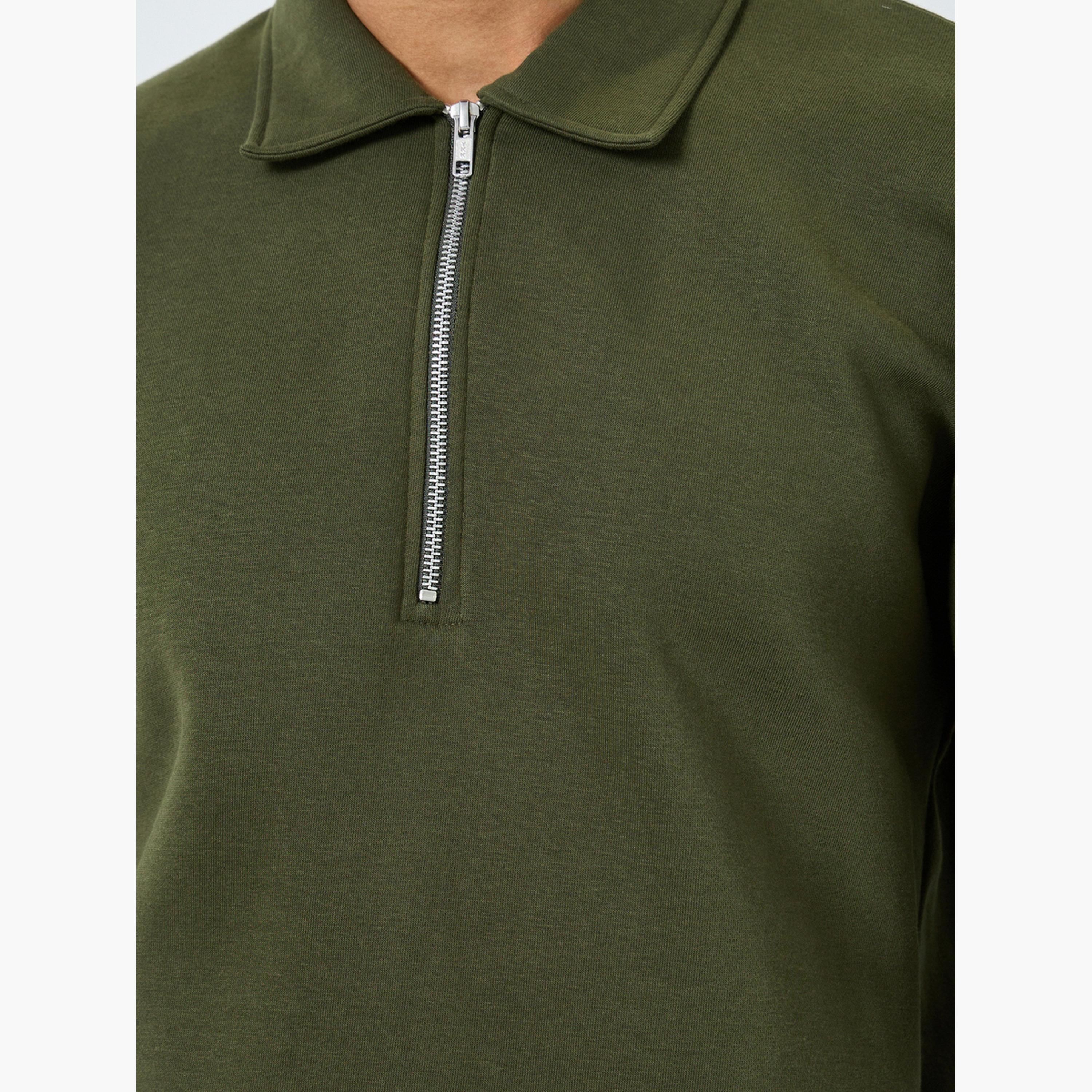Styli Men Olive Green Zip Sweatshirt and Joggers Co-Ords-men-clothing-coordsets-image-3