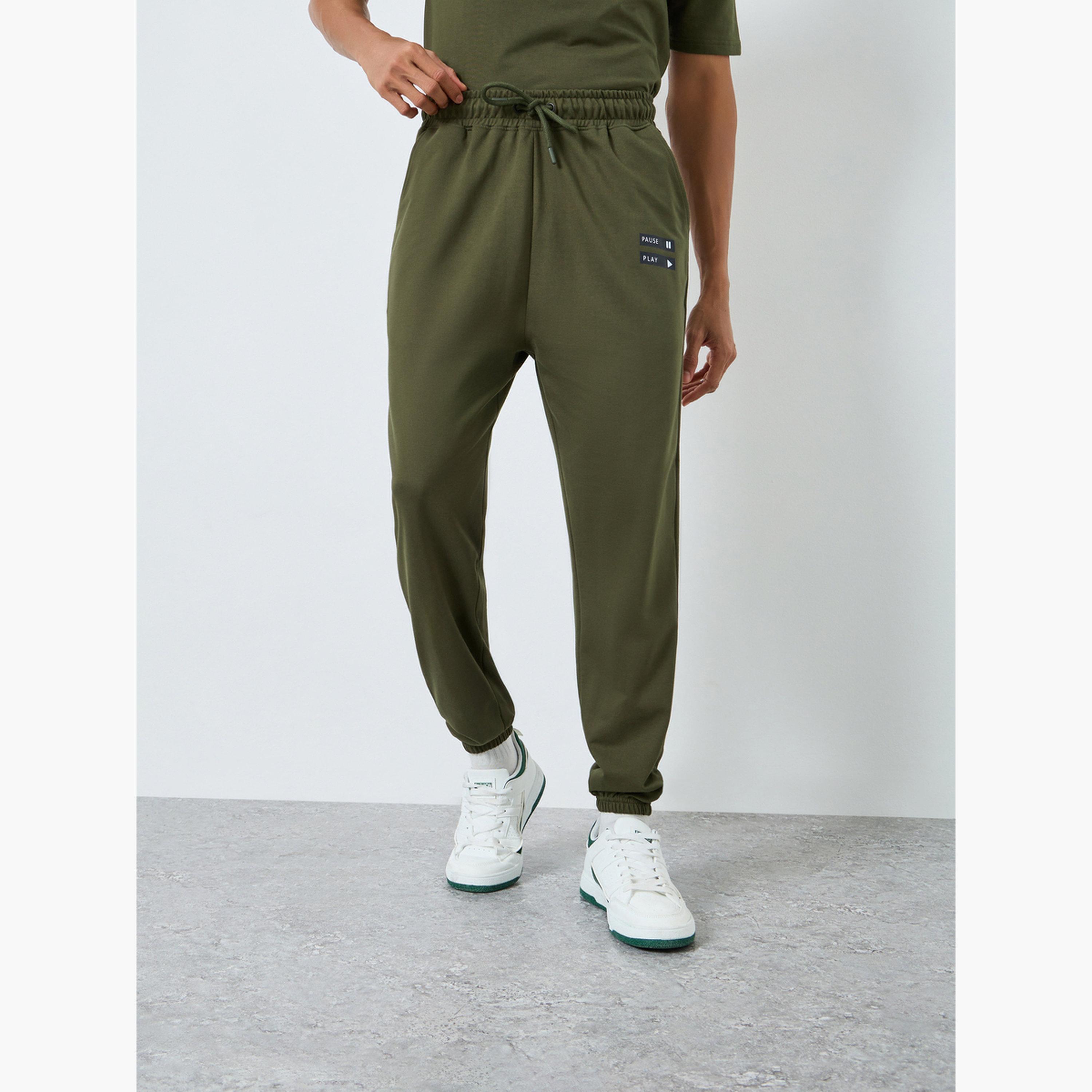 Styli Men Olive Oversized T-Shirt and Joggers Co-Ords-men-clothing-coordsets-image-5