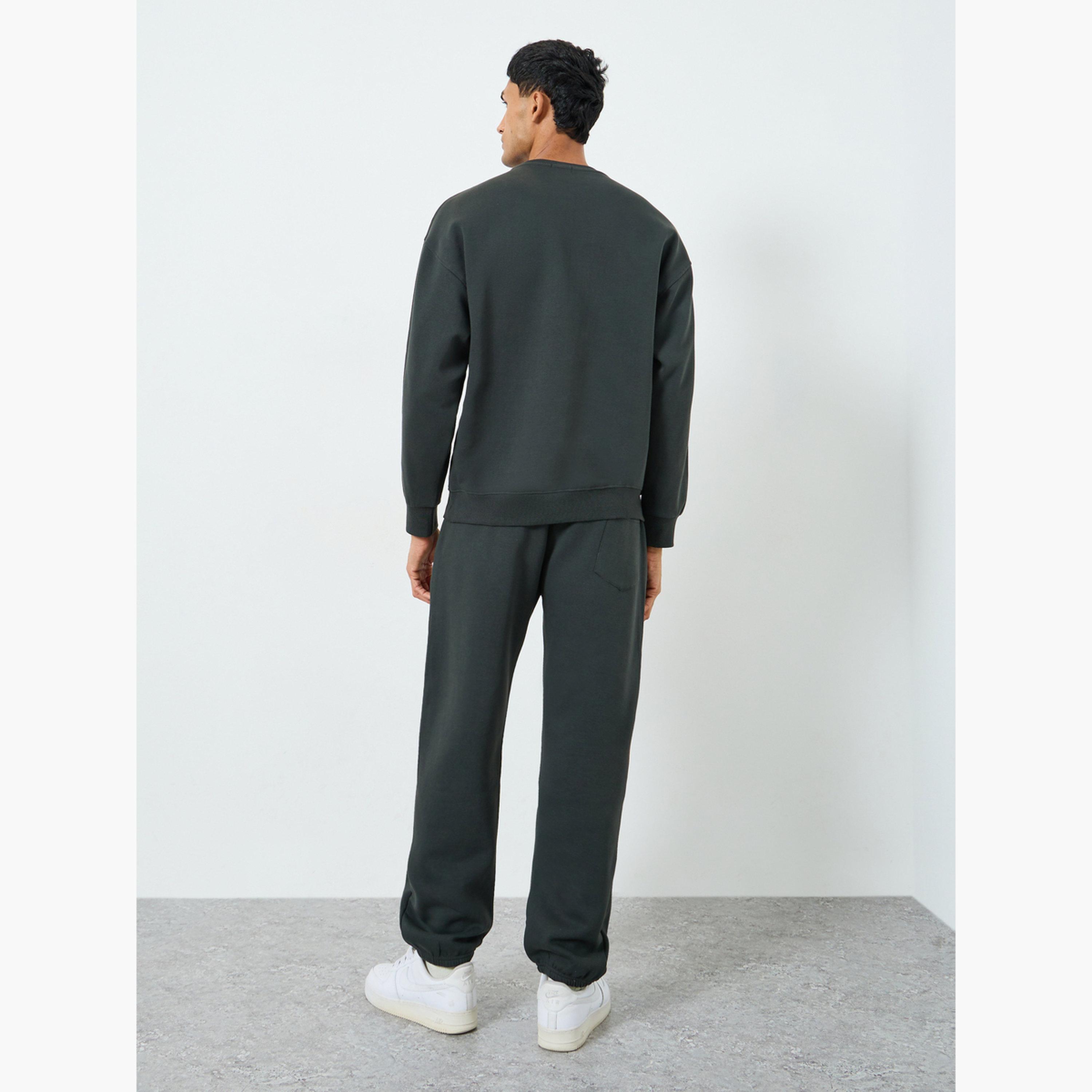 Styli Men Dark Green Sweatshirt and Joggers Co-Ords-men-clothing-coordsets-image-5