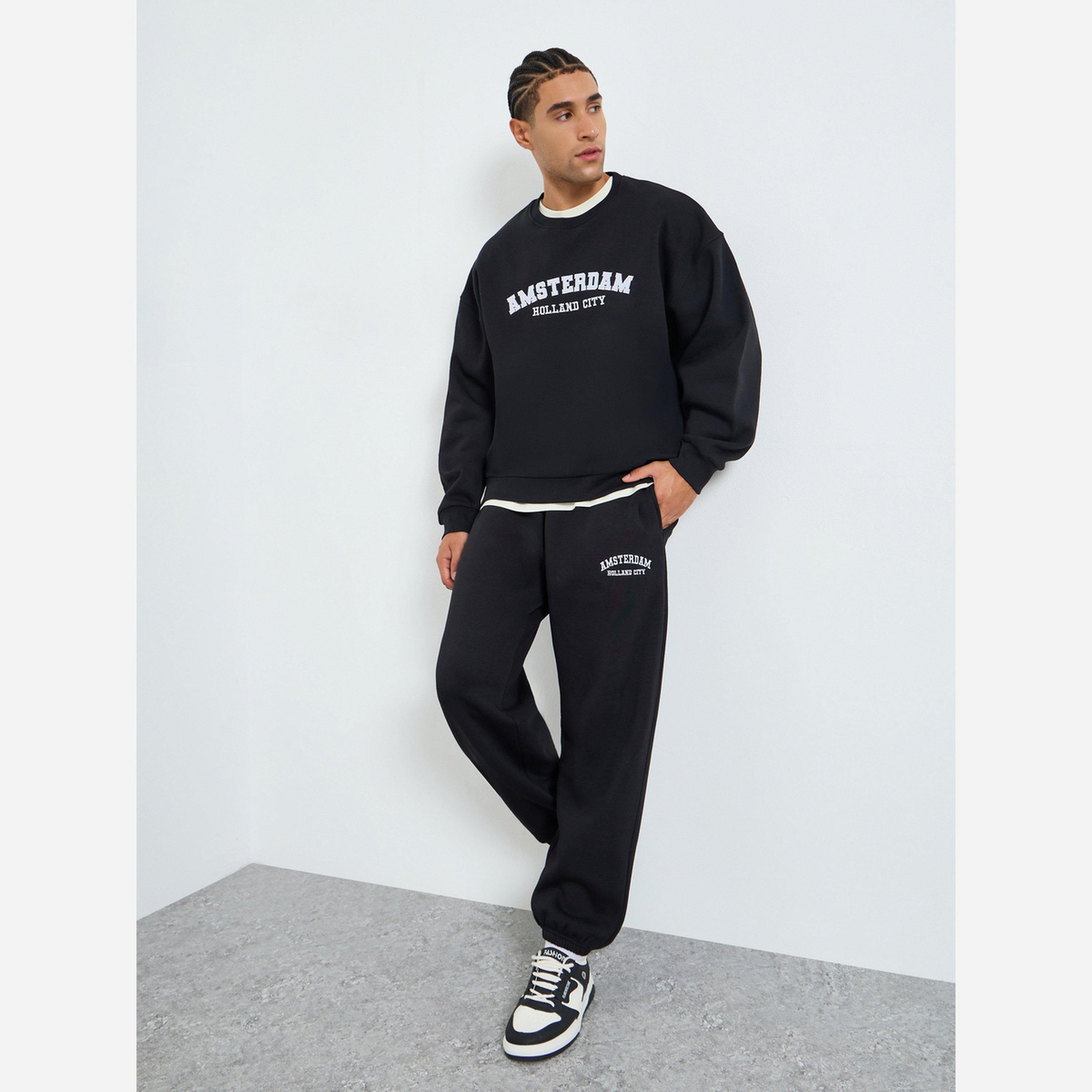 Styli Men Boxy Printed Sweatshirt and Joggers Co_Ords-men-clothing-coordsets-image-1