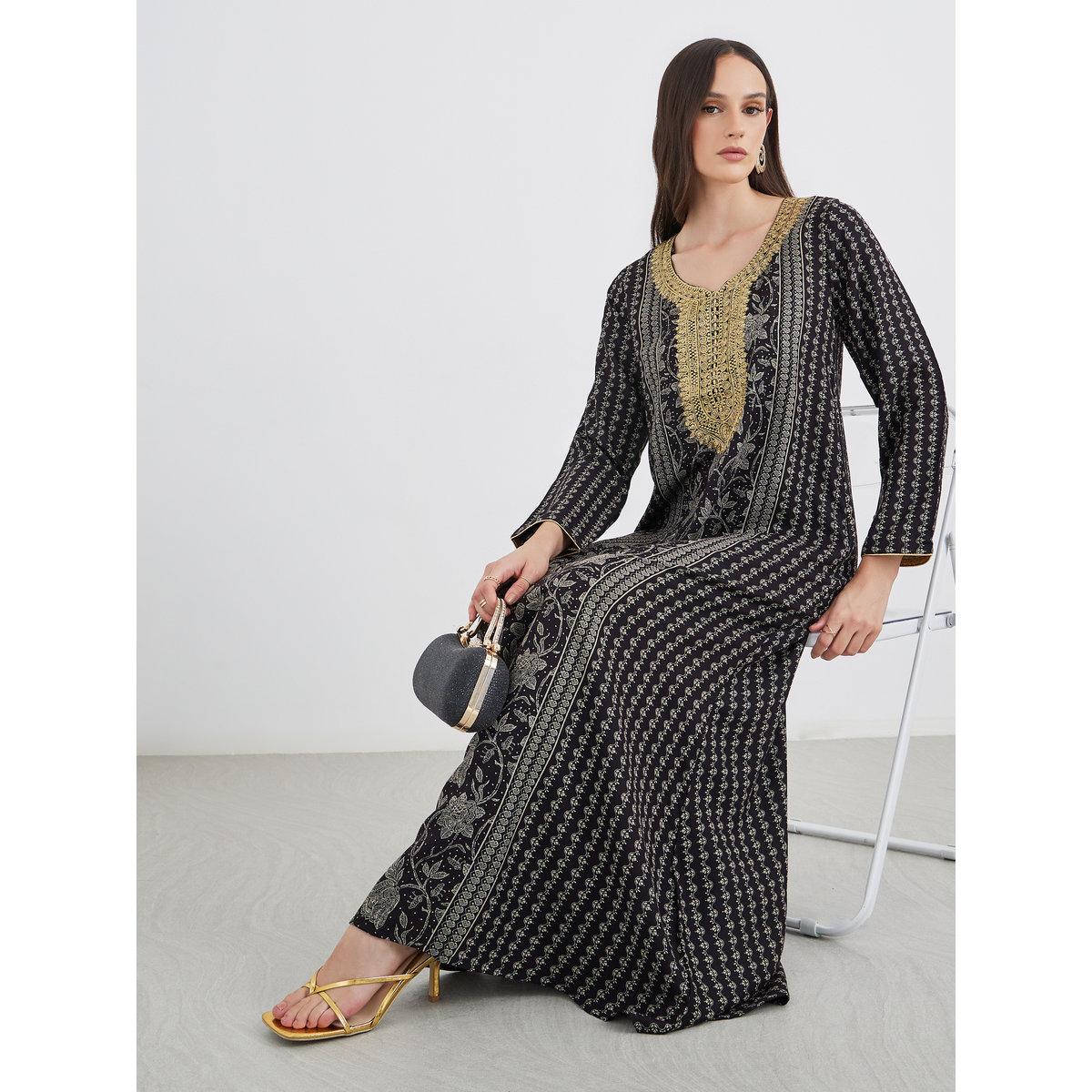 جلابية بتفاصيل تطريز-women-arabicclothing-jalabiyas-image-1