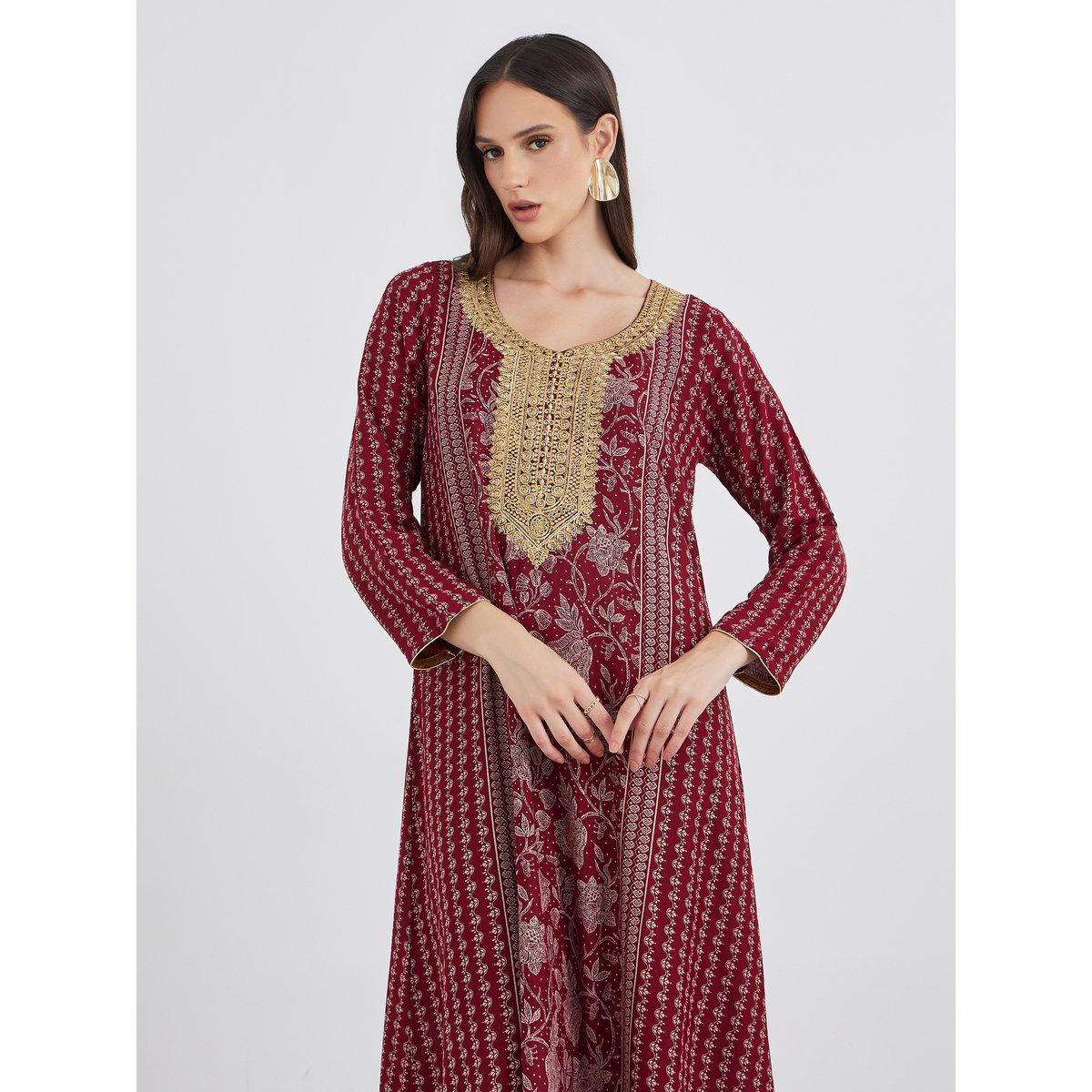 جلابية بتفاصيل تطريز-women-arabicclothing-jalabiyas-image-2