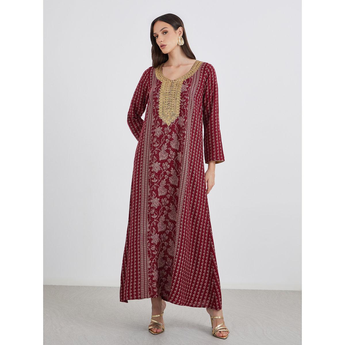 جلابية بتفاصيل تطريز-women-arabicclothing-jalabiyas-image-3