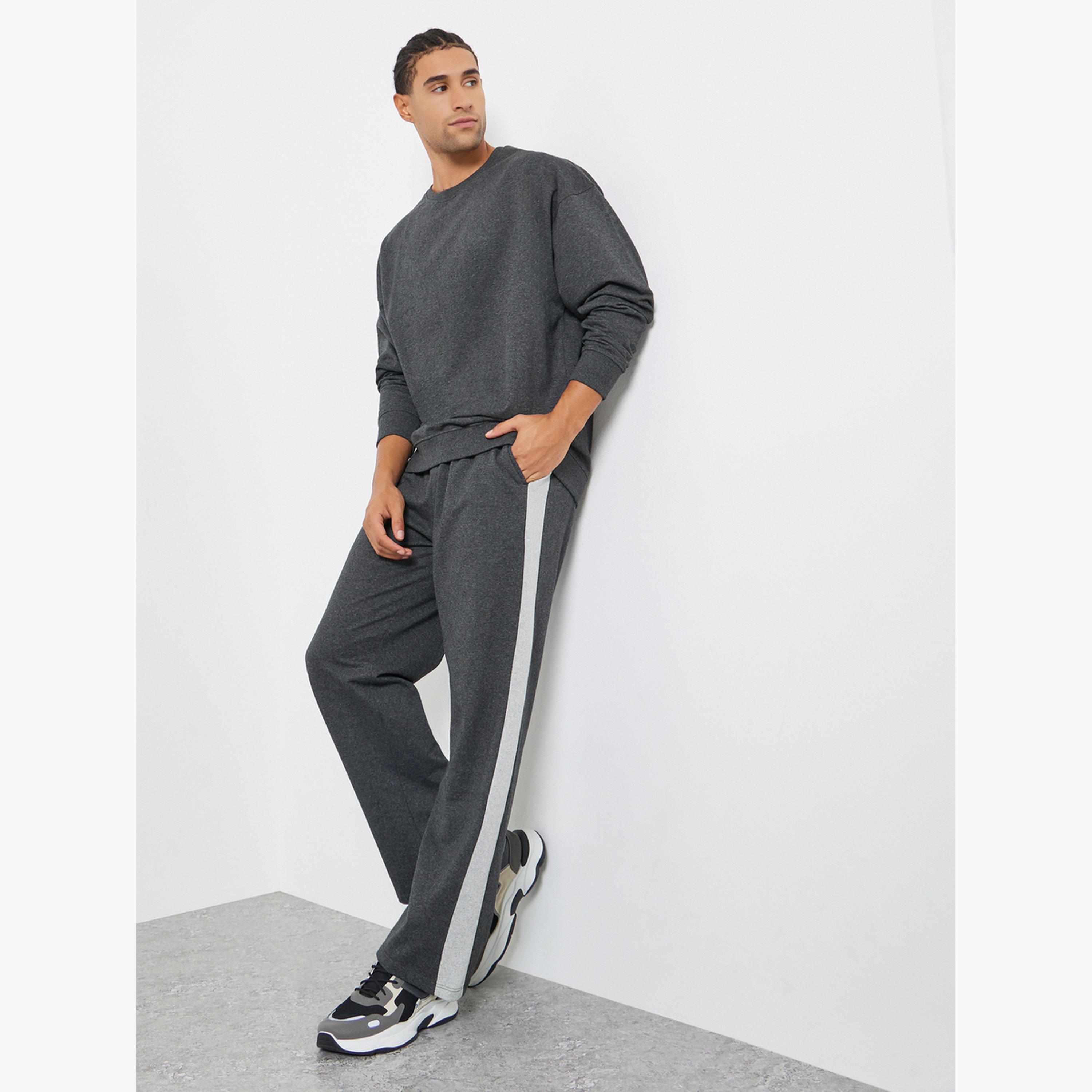 ستايلي - ملابس رياضية سترة رياضية وبنطال رياضي للرجال مقاس واسع-men-clothing-coordsets-image-1