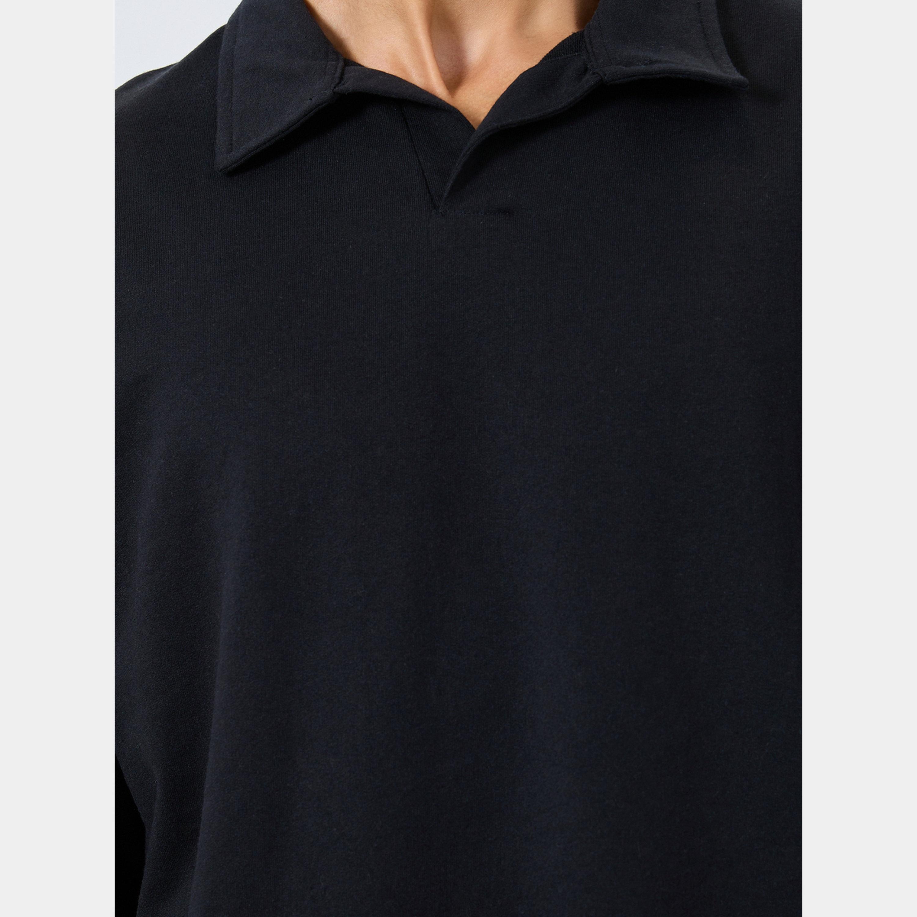 Styli Black Boxy Polo T-Shirt and Shorts Co-ords-men-clothing-coordsets-image-4