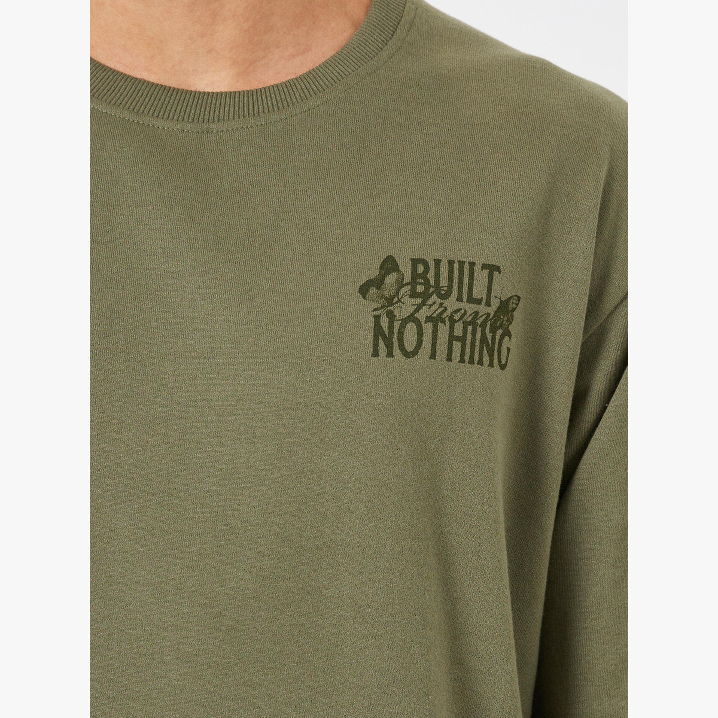 Styli Men Olive Relaxed Fit Sweatshirt and Joggers Co-Ords-men-clothing-coordsets-image-4