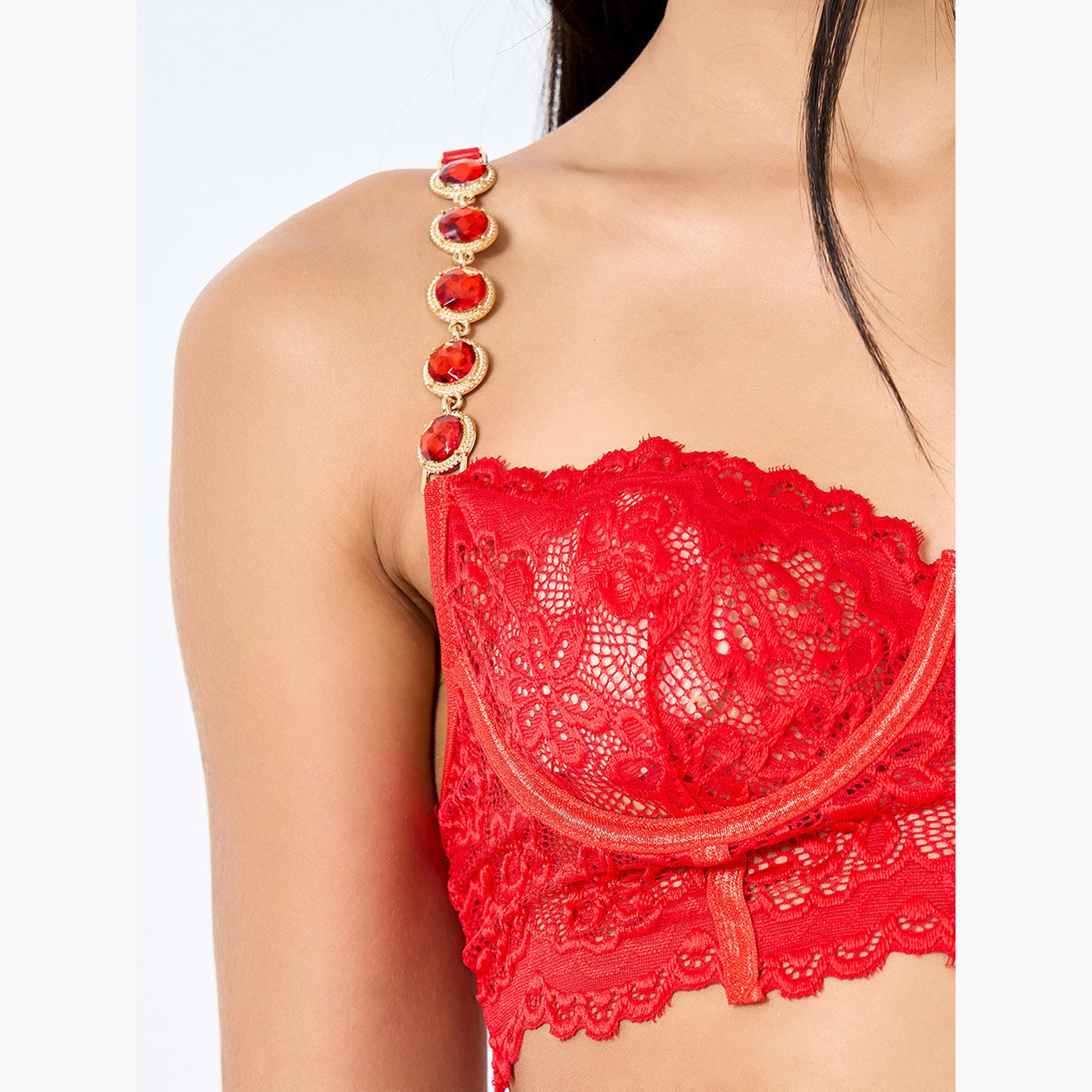 Styli Embellished Strap Lace Corset and Lace Skirt with Thong Set-women-clothing-lingerie-lingeriesets-image-3