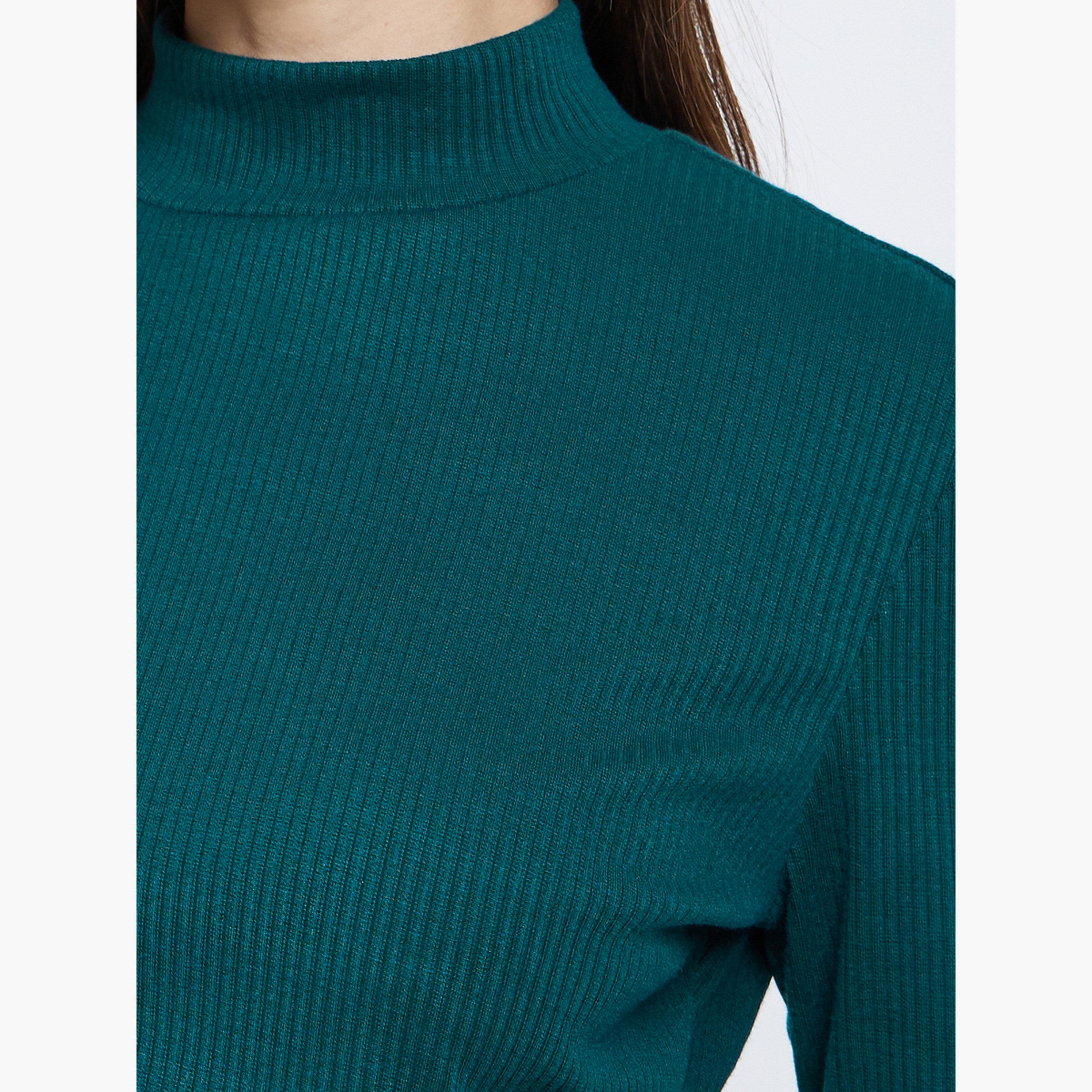 Styli Teal Bell Sleeve Knit Top-women-clothing-tshirts-image-3