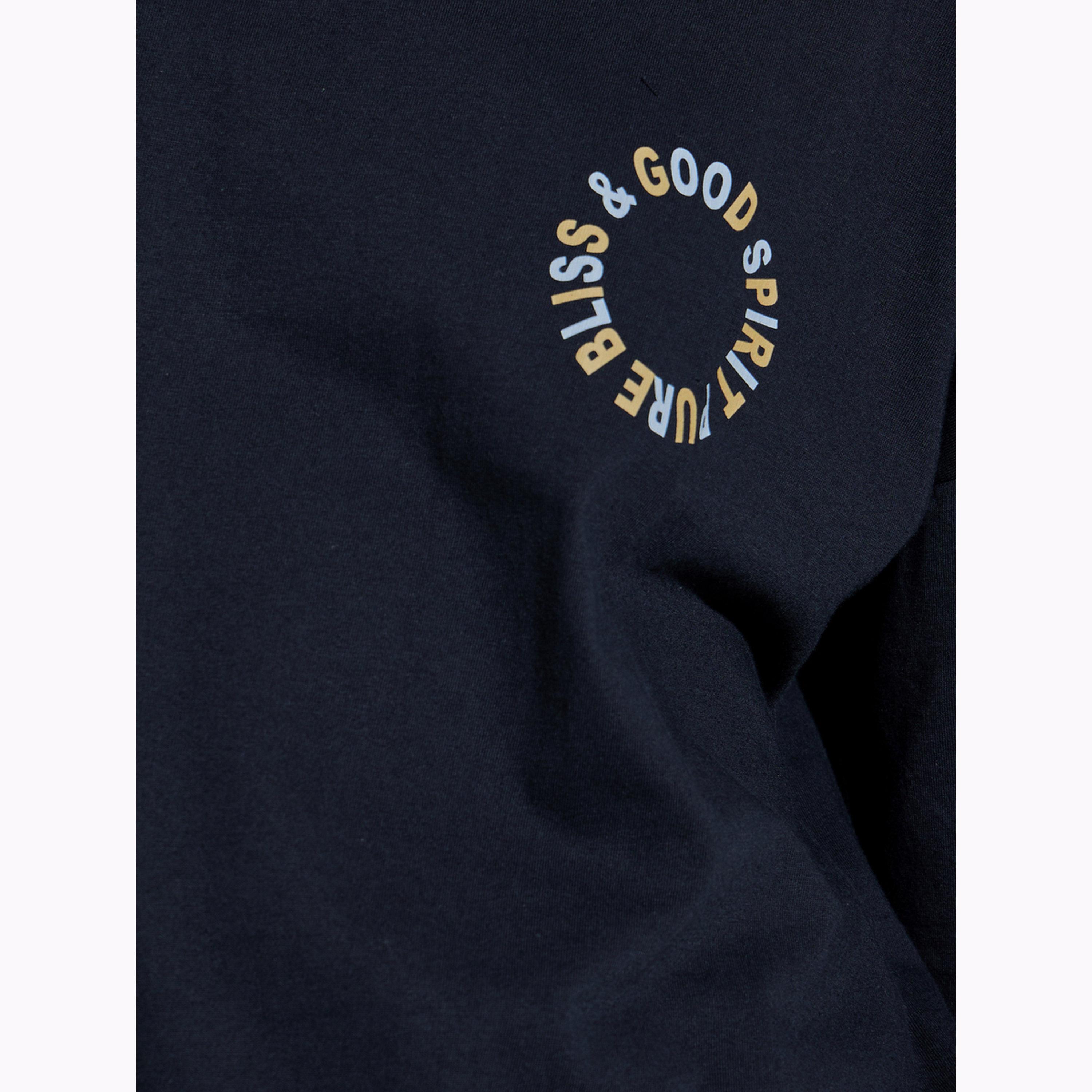 Styli Navy Blue Slogan Print Oversized Cotton T-Shirt-women-clothing-tshirts-image-5