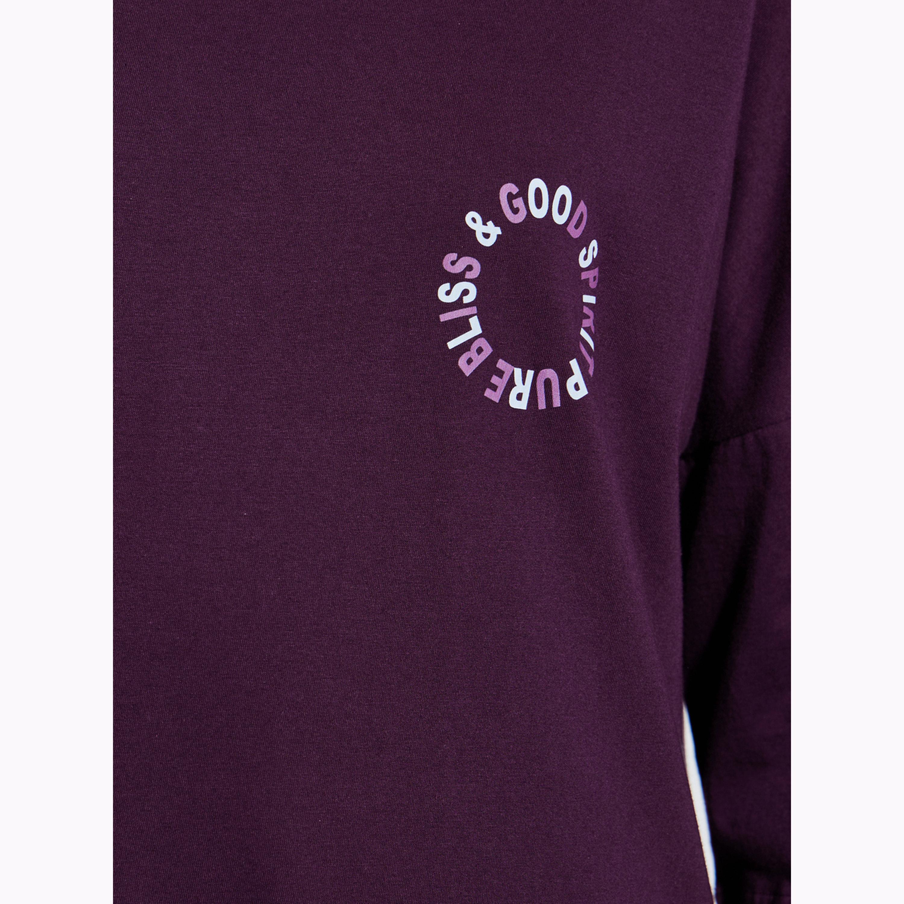 Styli Purple Slogan Print Oversized Cotton T-Shirt-women-clothing-tshirts-image-5