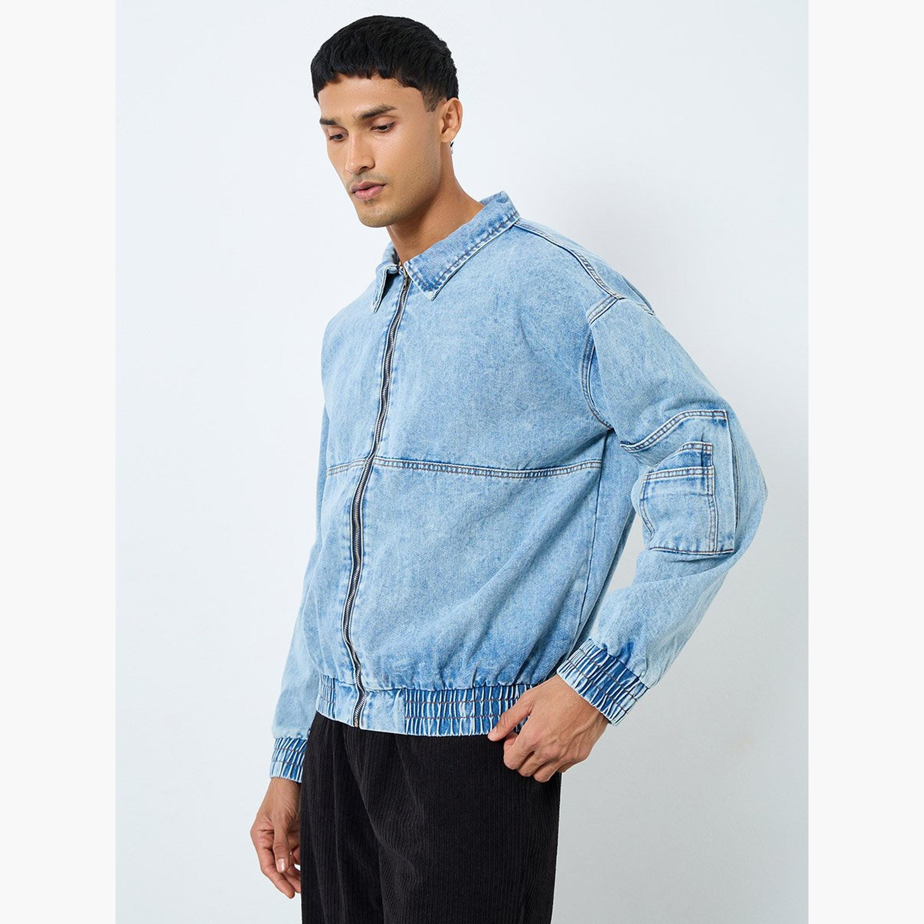 Styli Men Acid Wash Denim Jacket-men-clothing-jacketsandblazers-jackets-image-1