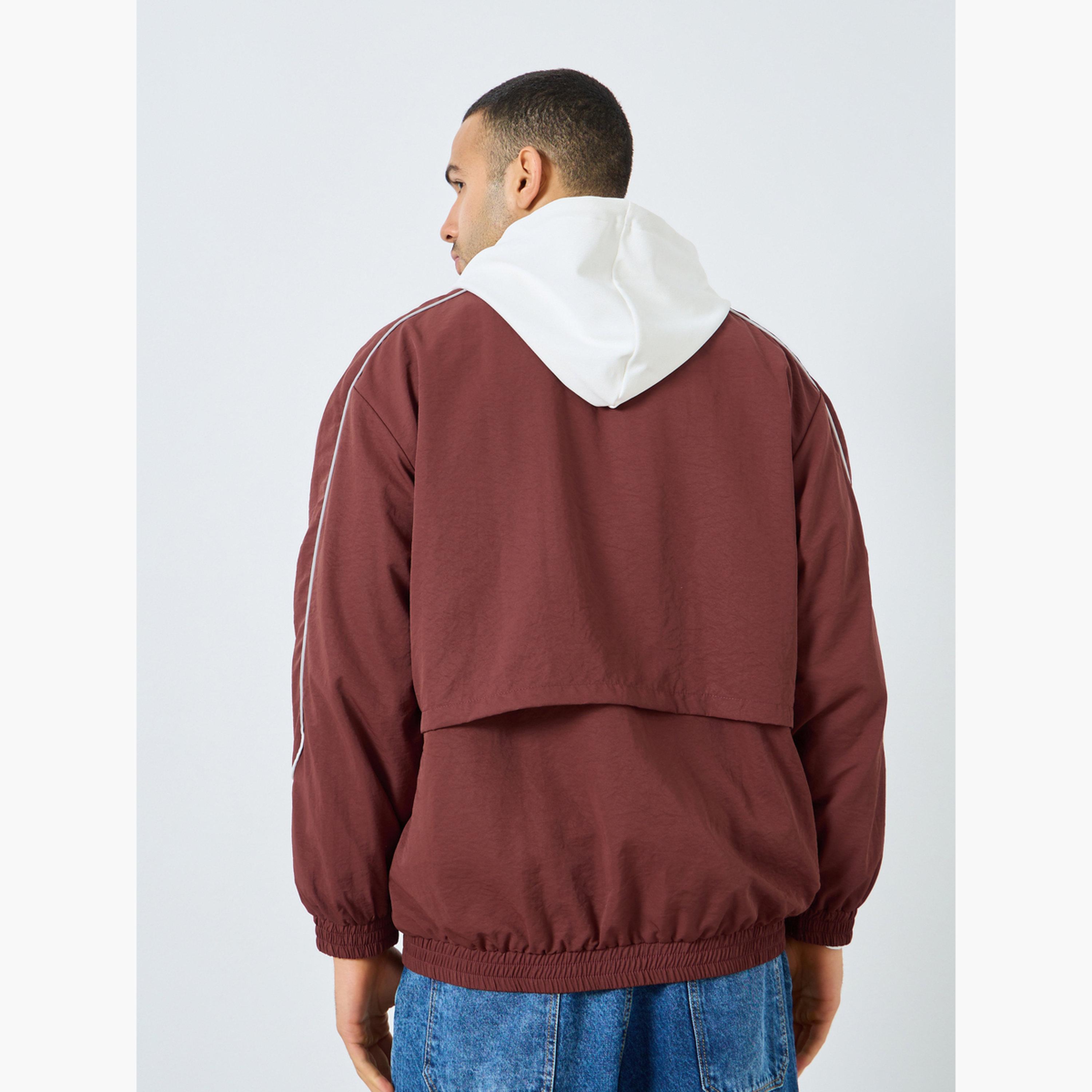 Styli Solid Collared Long Sleeves Men's Zip Through Windbreaker Jacket-men-clothing-jacketsandblazers-jackets-image-5