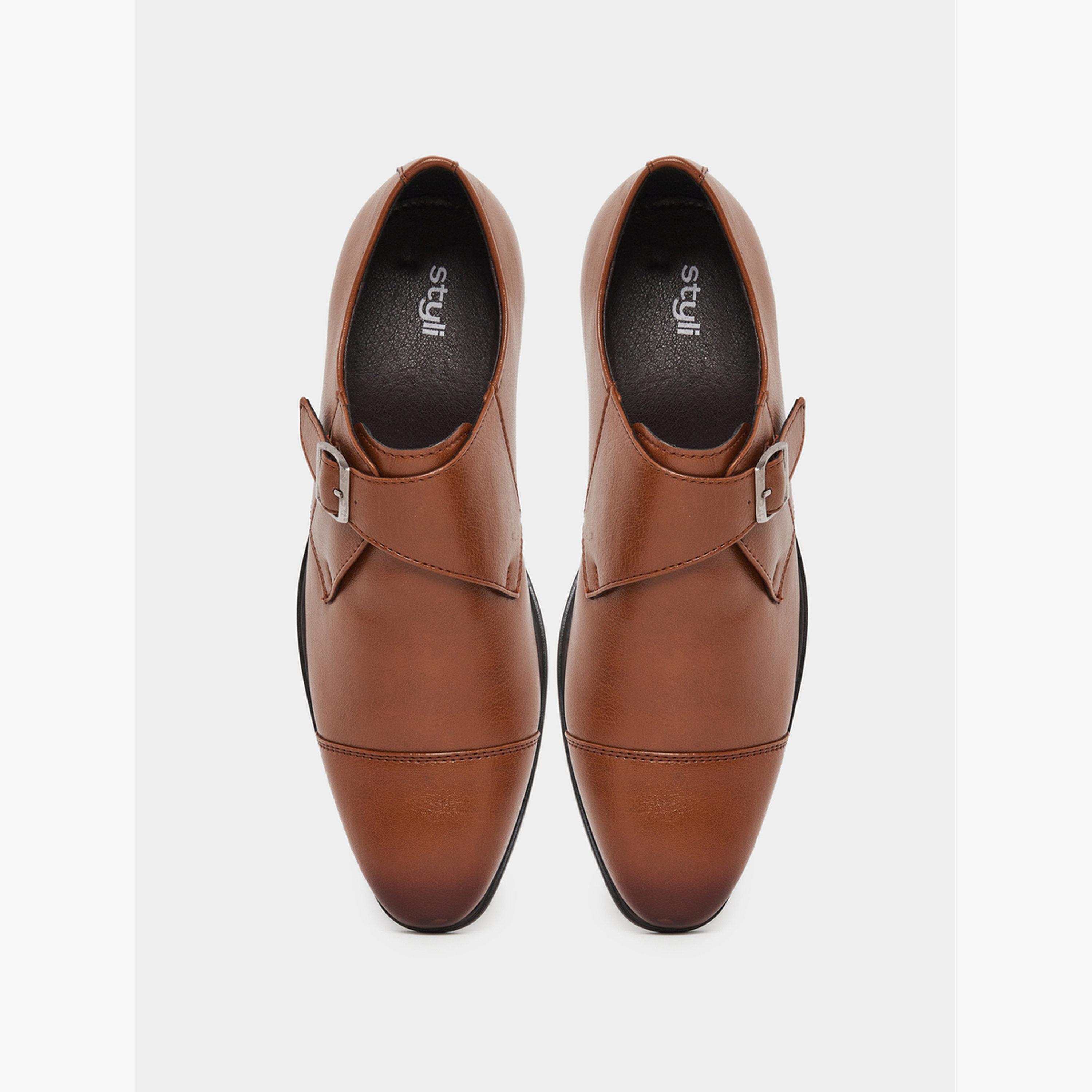 Styli Men Tan Buckle-Detailed Shoes-men-shoes-loafersandmoccasins-image-3