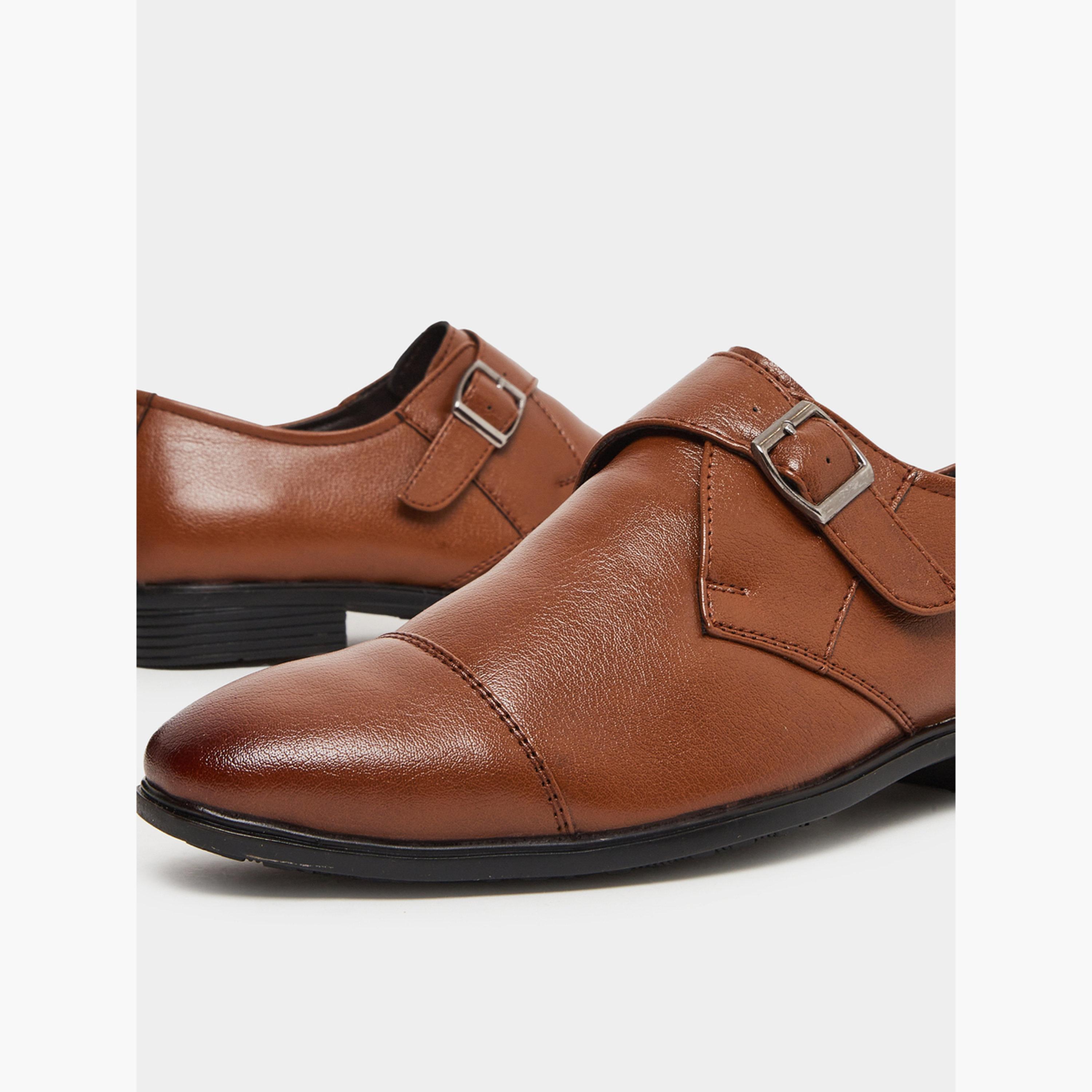 Styli Men Tan Buckle-Detailed Shoes-men-shoes-loafersandmoccasins-image-4