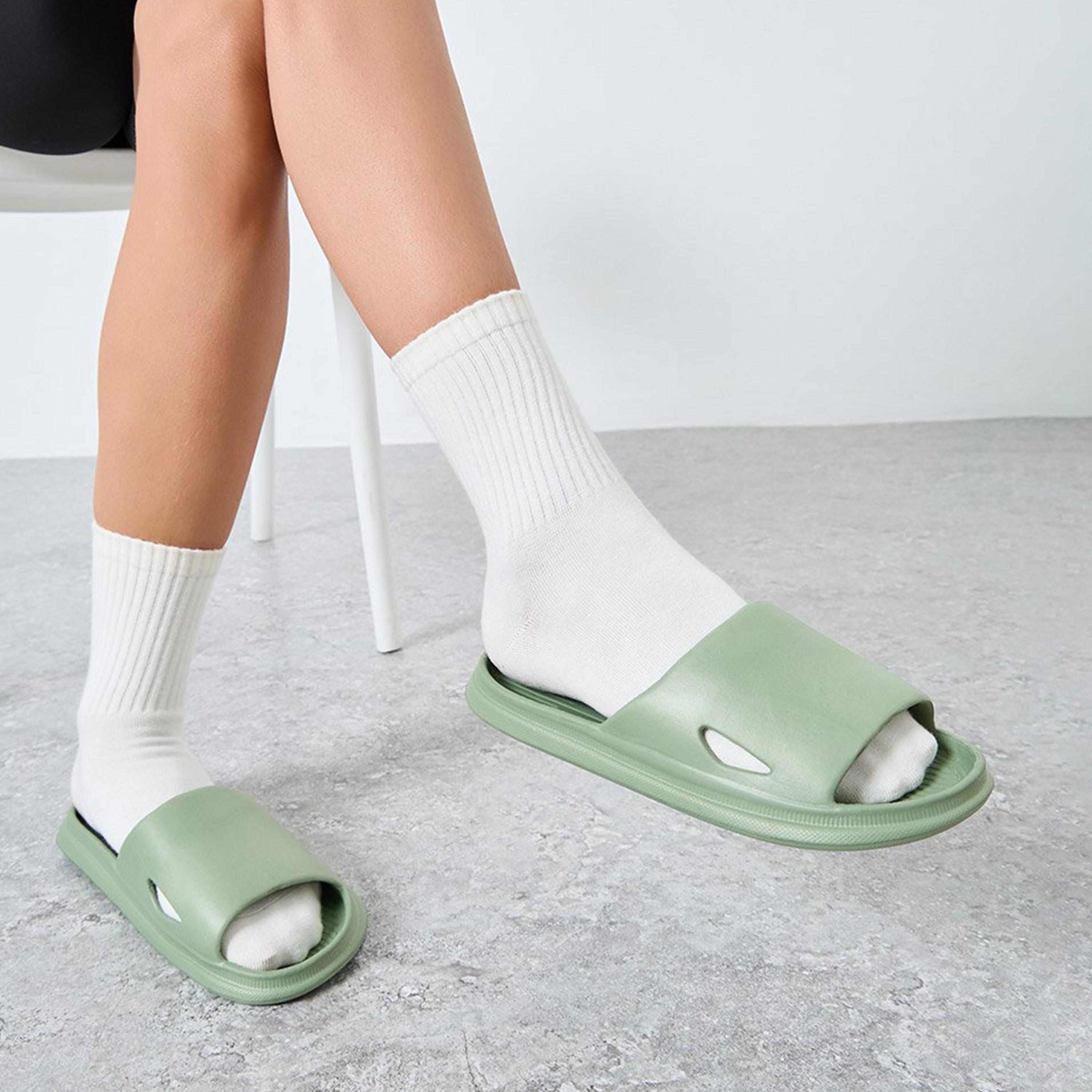 Styli Women Green Comfort Side Cut Slides-women-shoes-flipflopsandslides-image-2