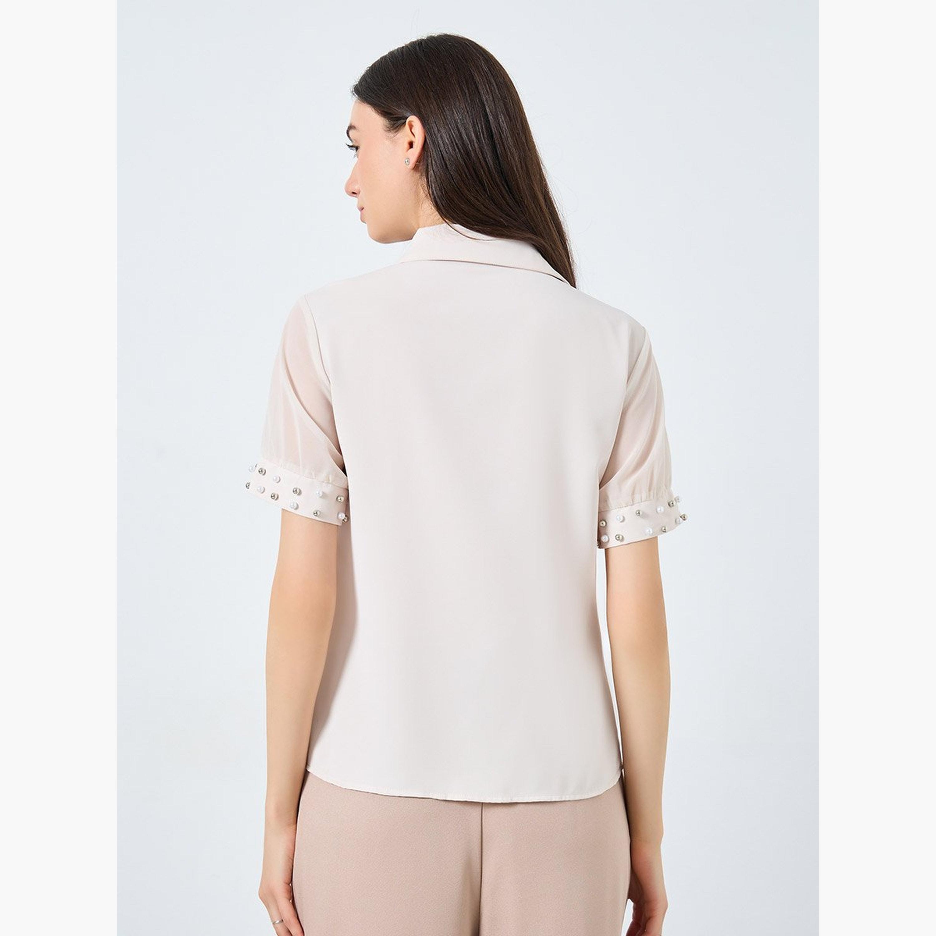 تيك تو - قميص مزين باللؤلؤ بأزرار-women-clothing-shirtsandblouses-shirts-image-4