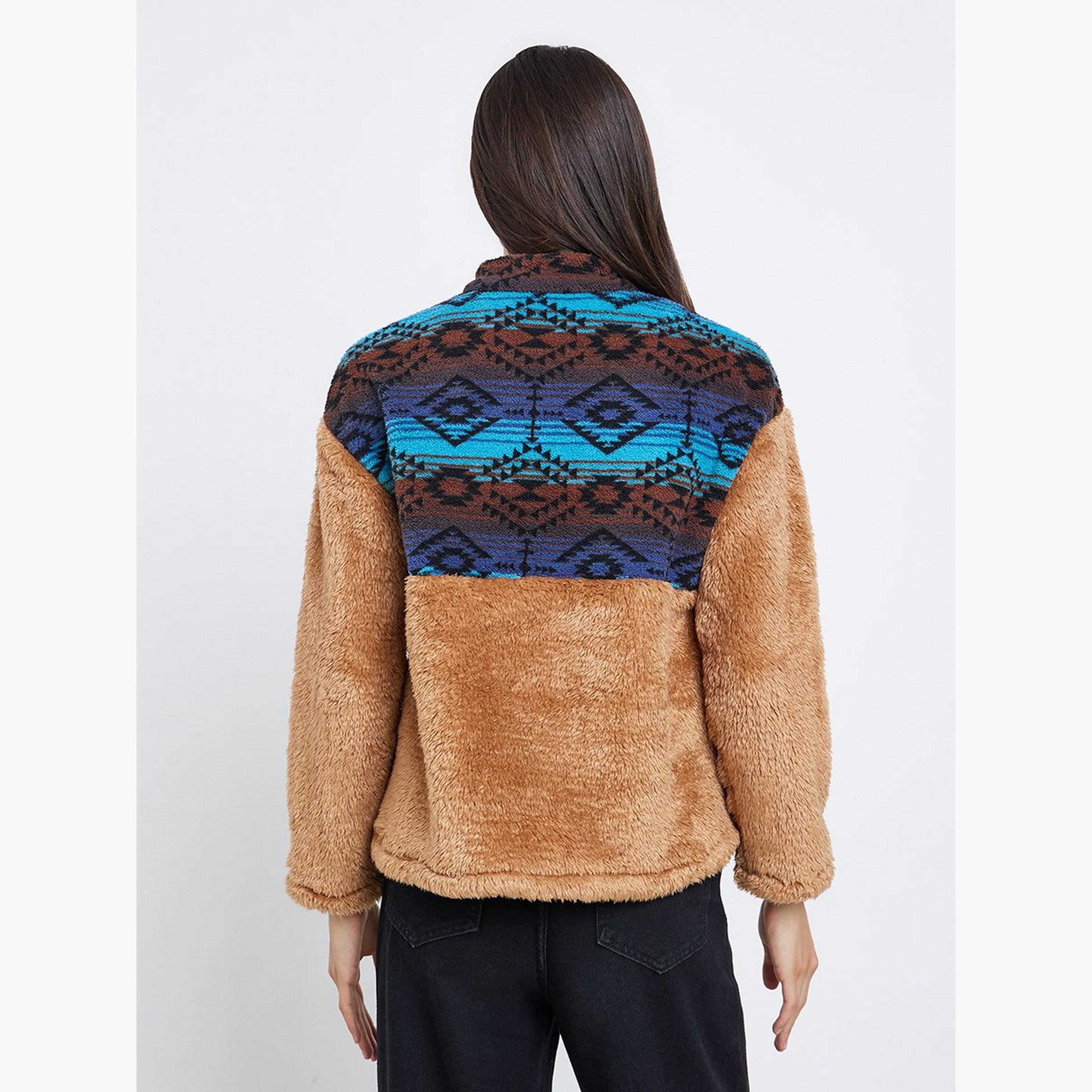 تيك تو - سويت شيرت فروي منقوش بلوحة مطبوعة-women-winterwear-hoodiesandsweatshirts-sweatshirts-image-4