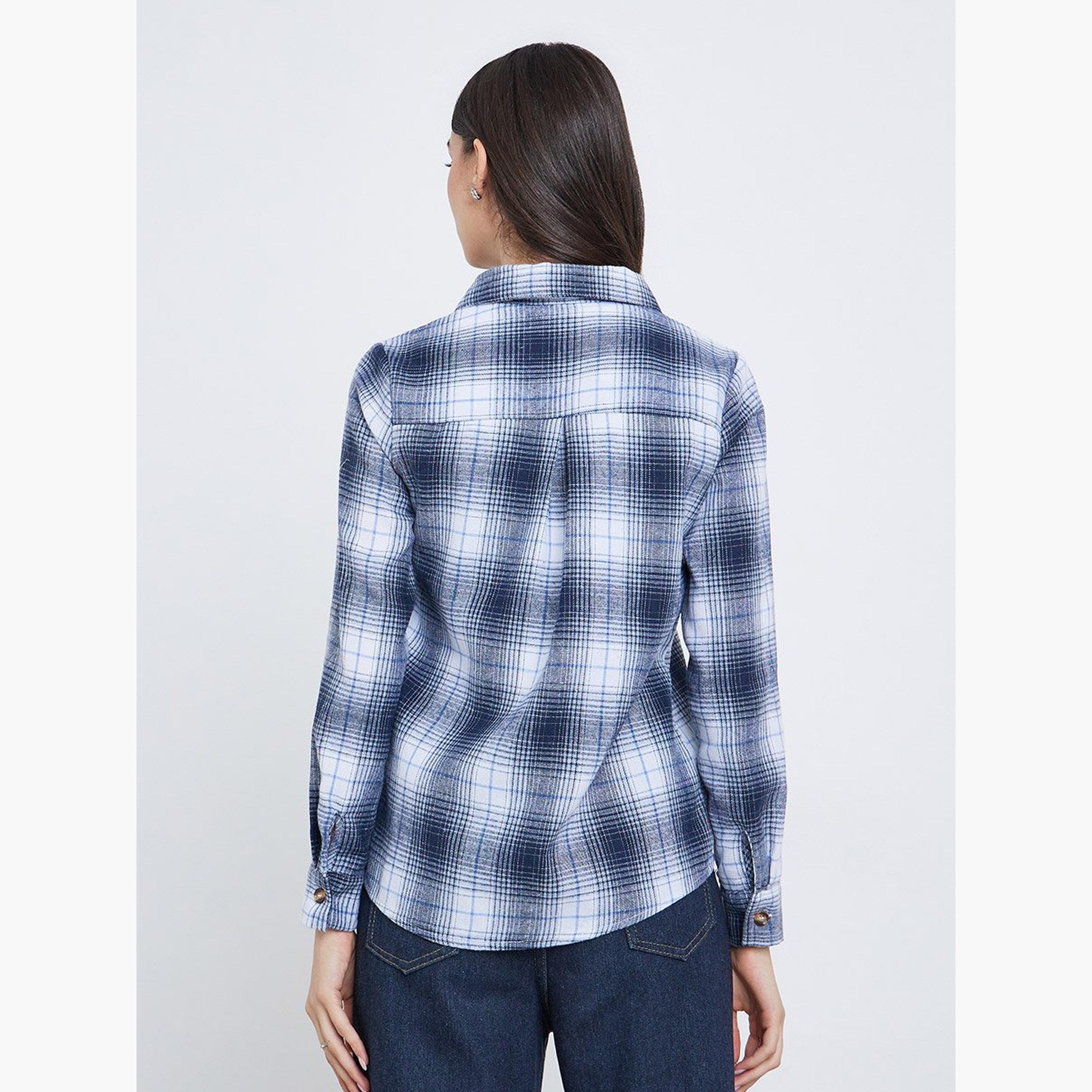 Take Two Checked Buttoned Oversized Shirt-women-clothing-shirtsandblouses-shirts-image-5