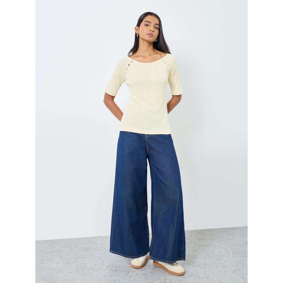 Styli Texture Buttoned Knitted Top-women-clothing-tshirts-image-2