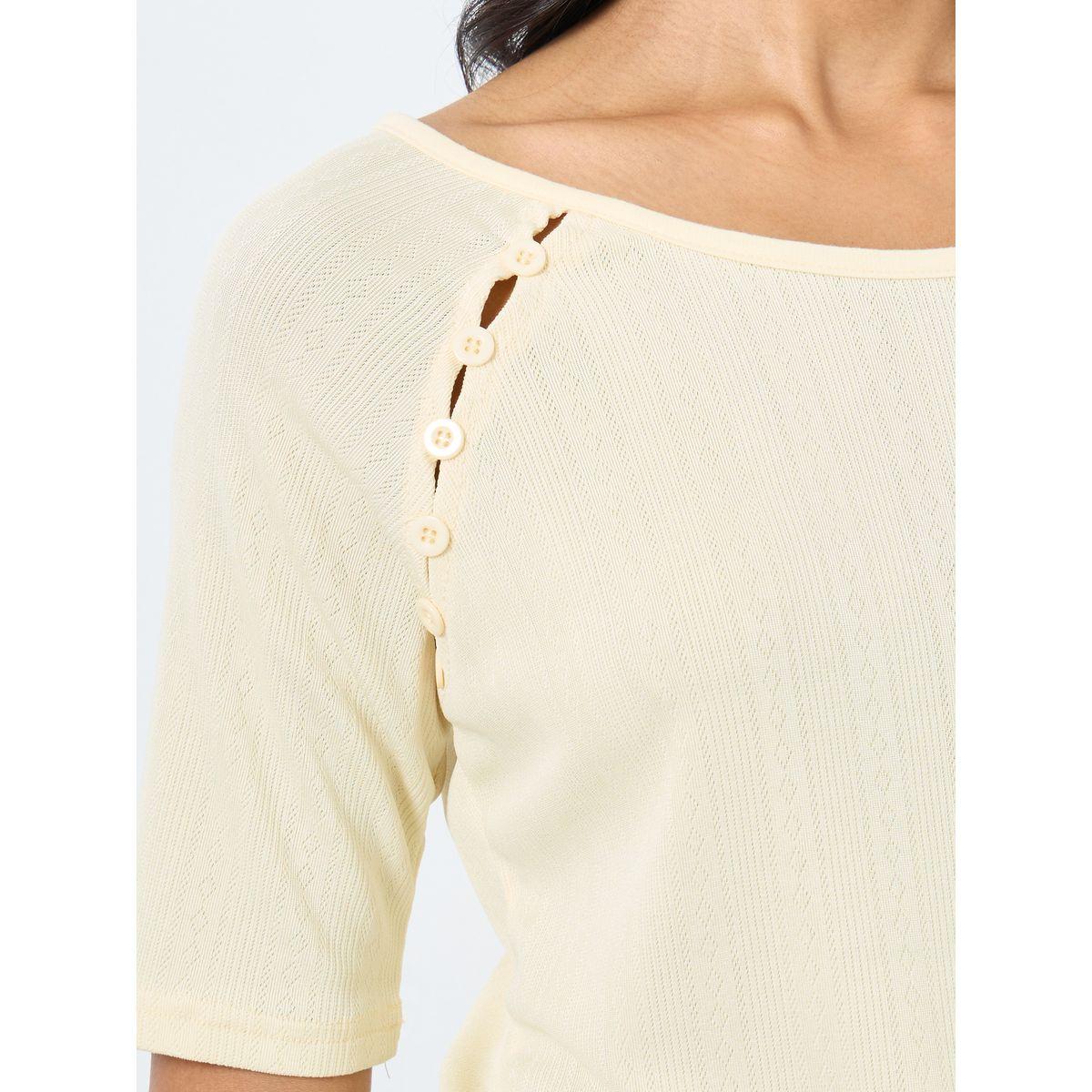 Styli Texture Buttoned Knitted Top-women-clothing-tshirts-image-3