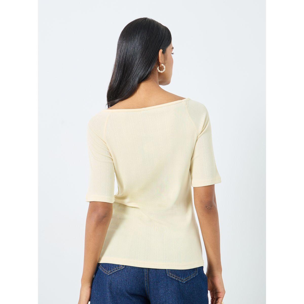 Styli Texture Buttoned Knitted Top-women-clothing-tshirts-image-4