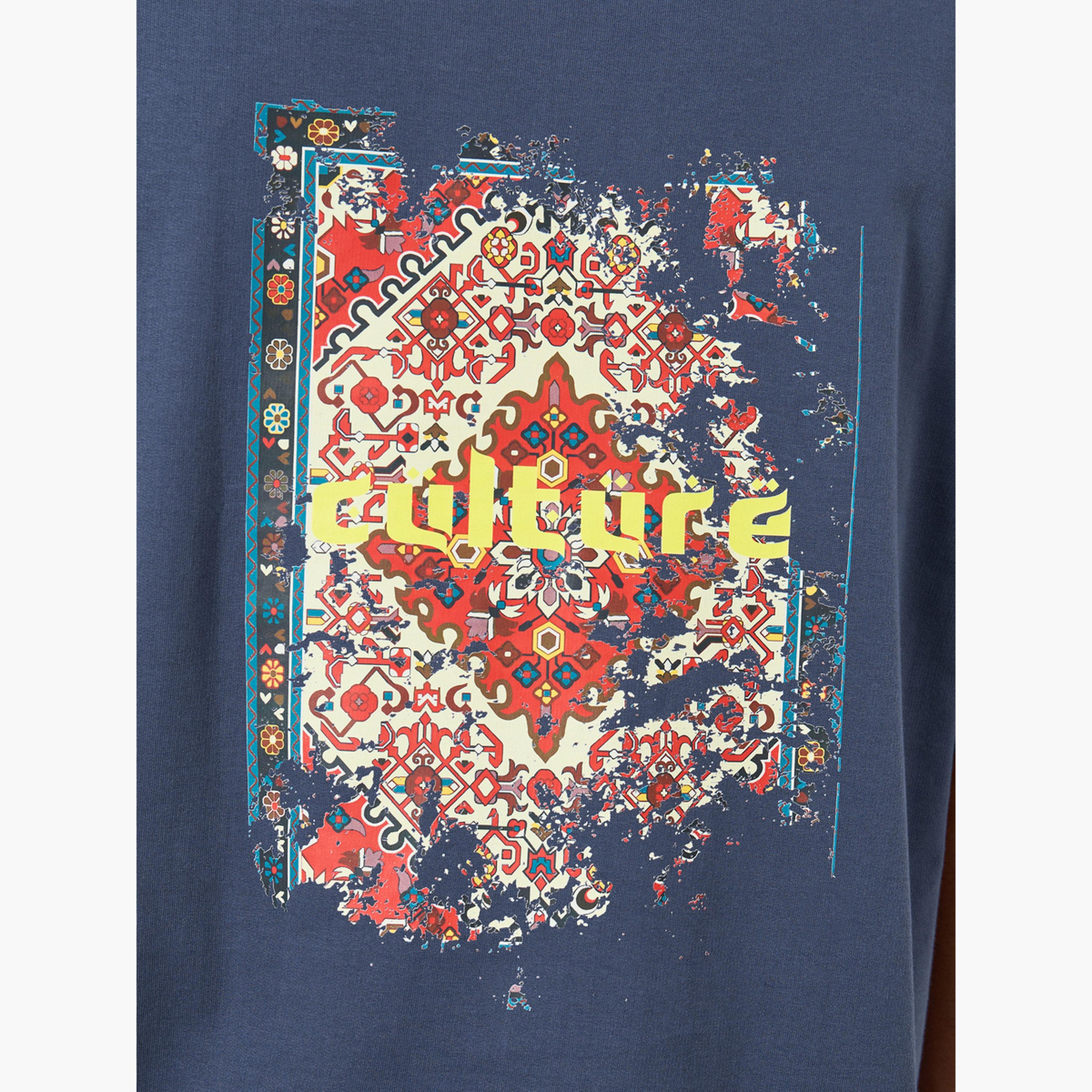 Styli Men Dark Blue Graphic Print Oversized T-Shirt-men-clothing-tshirtsandpolos-tshirts-image-5