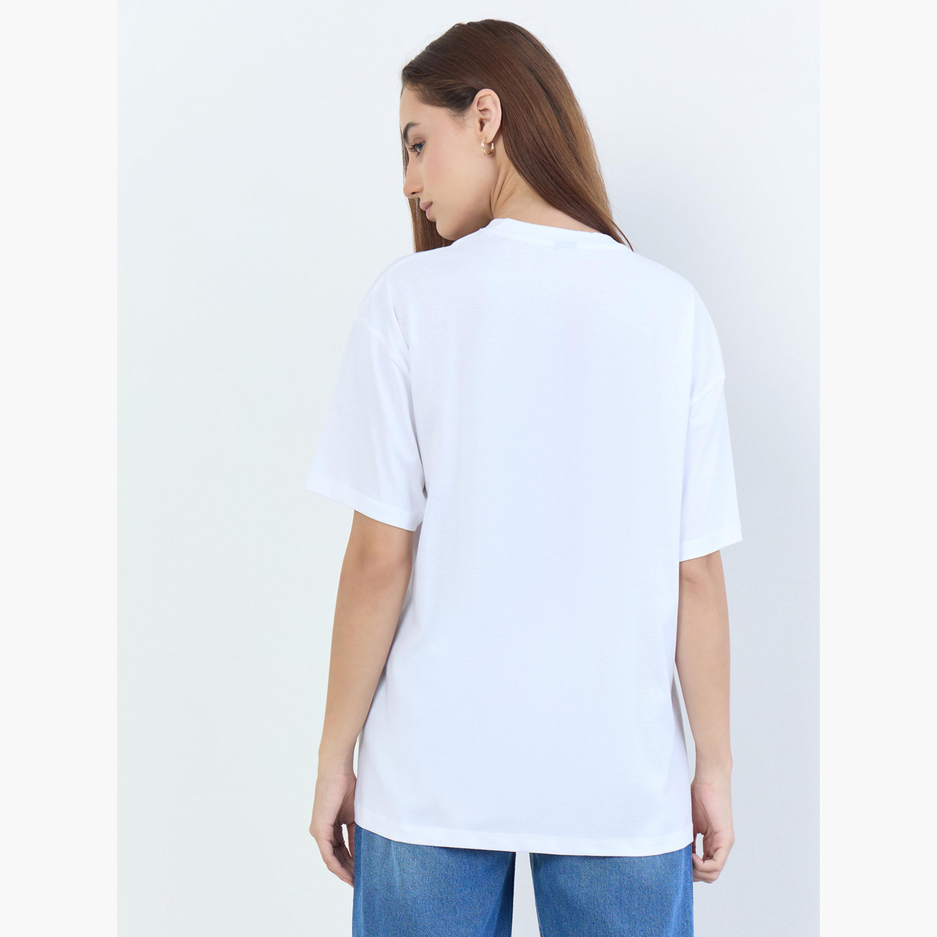 Styli White Oversized Slogan Print T-Shirt-women-clothing-tshirts-image-5