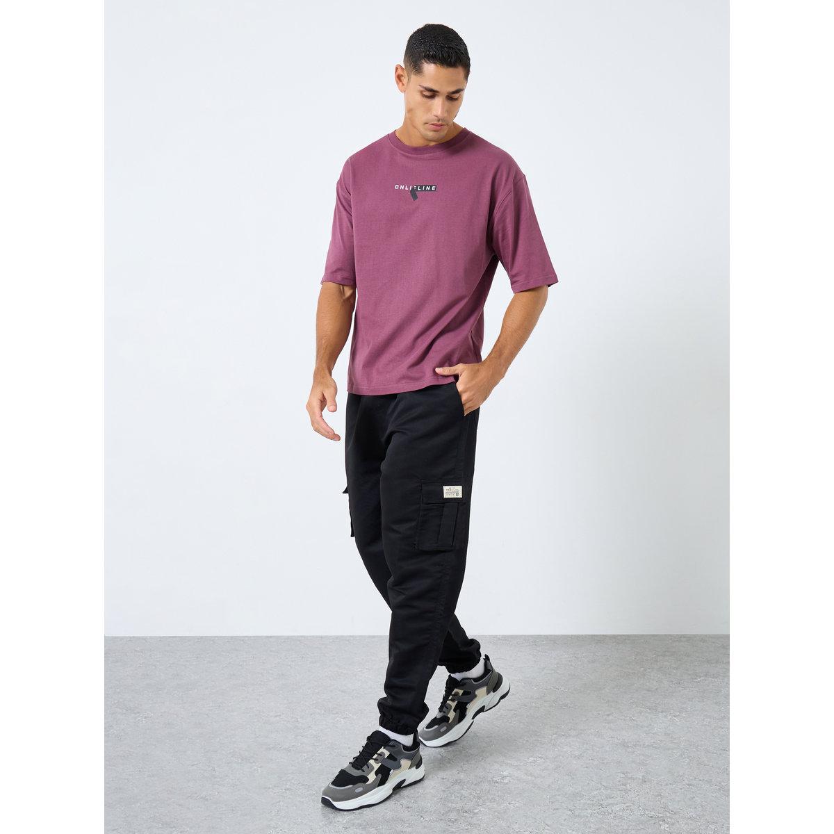 بنطال كارجو سادة بقصة مريحة-men-clothing-sportswearandactivewear-bottoms-image-2