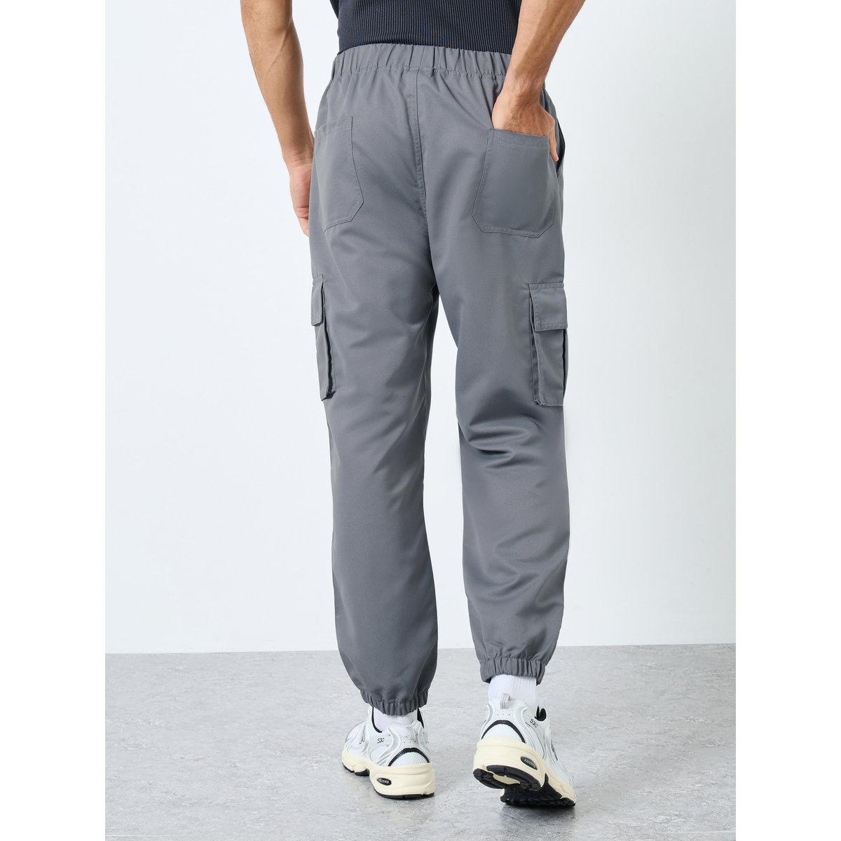 Take Two Solid Relaxed Fit Cargo Pants with Drawstring-men-clothing-bottoms-joggers-image-4
