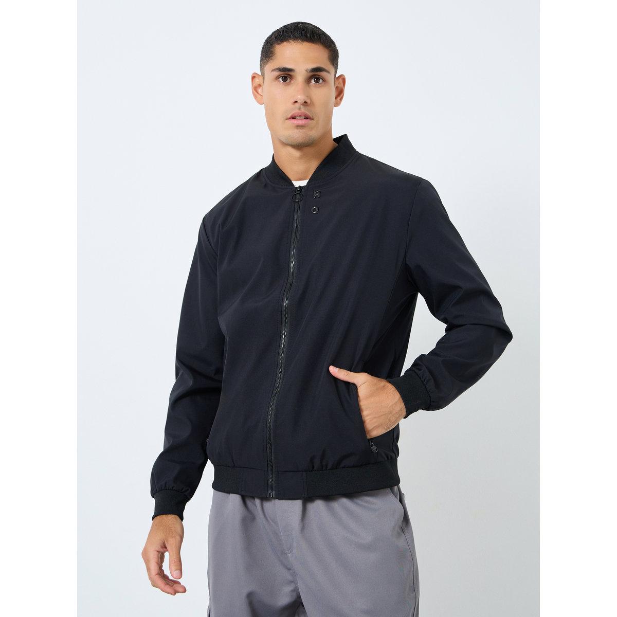 Take Two Men Black Solid Bomber Jacket-men-clothing-jacketsandblazers-jackets-image-3