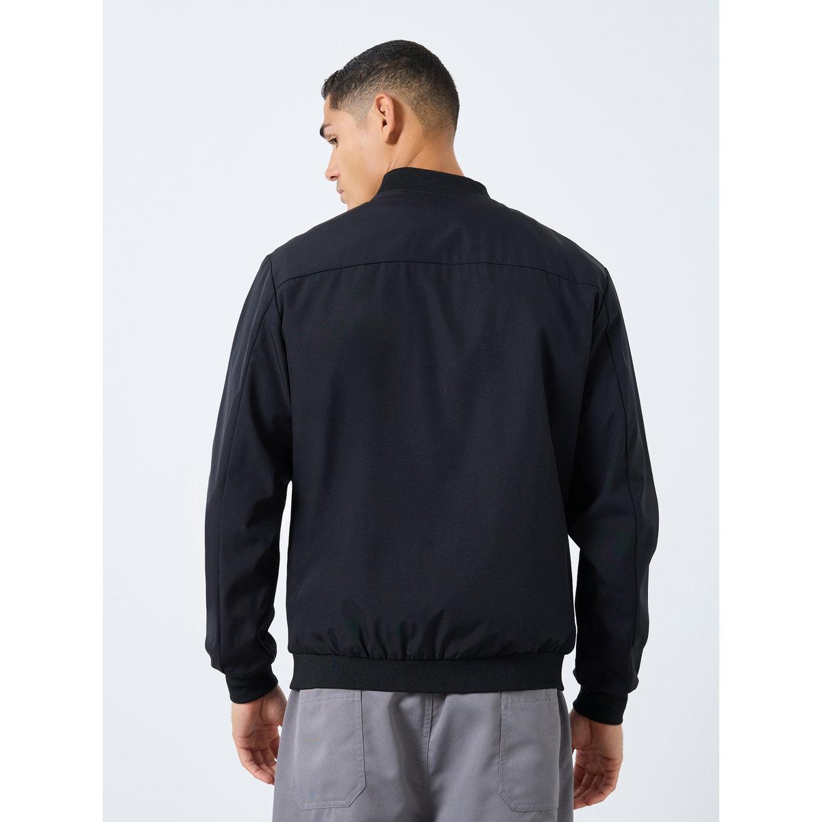 Take Two Men Black Solid Bomber Jacket-men-clothing-jacketsandblazers-jackets-image-5