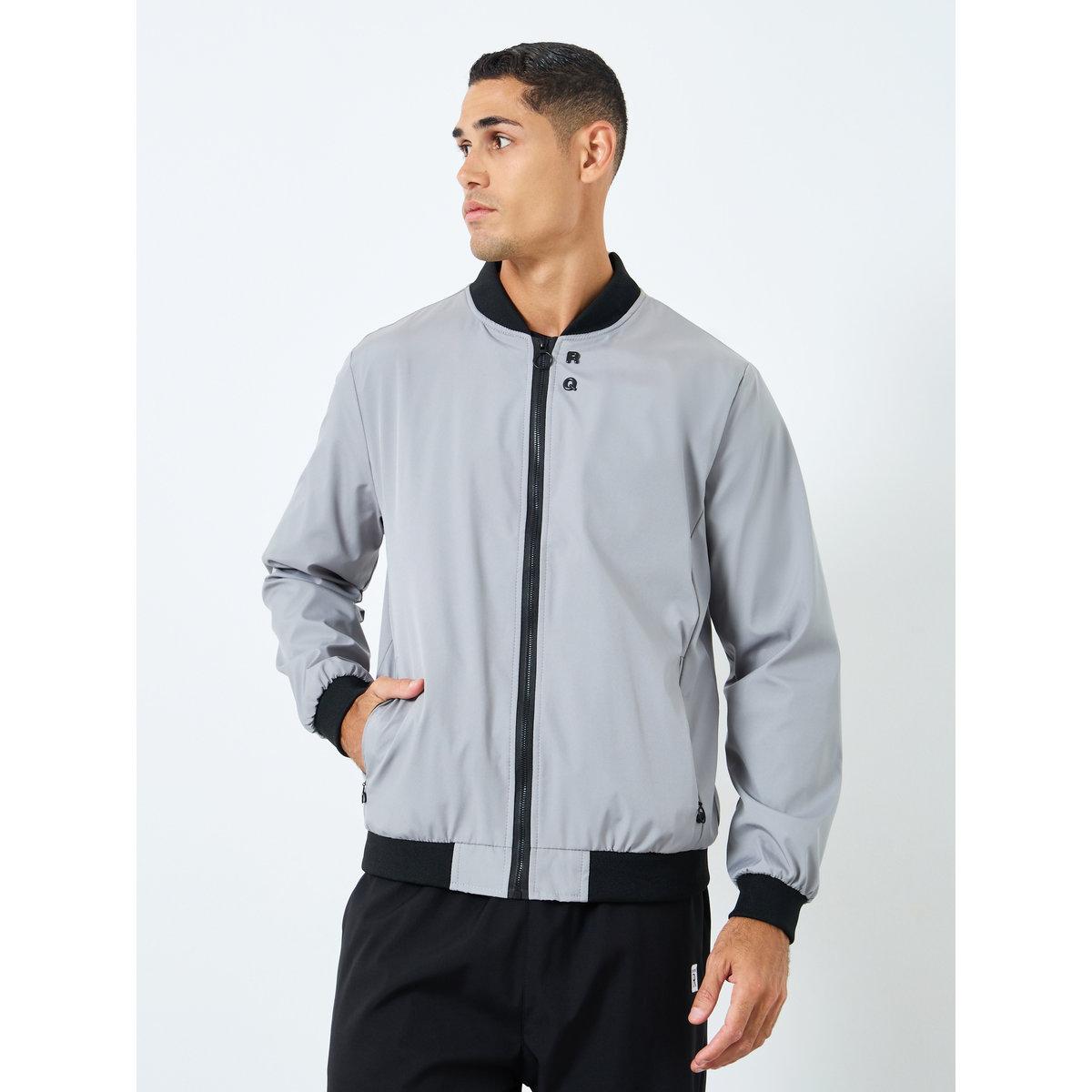 Take Two Men Grey Solid Bomber Jacket-men-clothing-jacketsandblazers-jackets-image-2