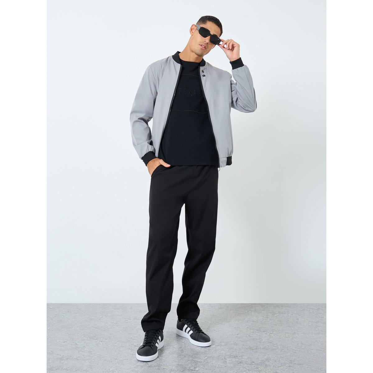 Take Two Men Grey Solid Bomber Jacket-men-clothing-jacketsandblazers-jackets-image-3