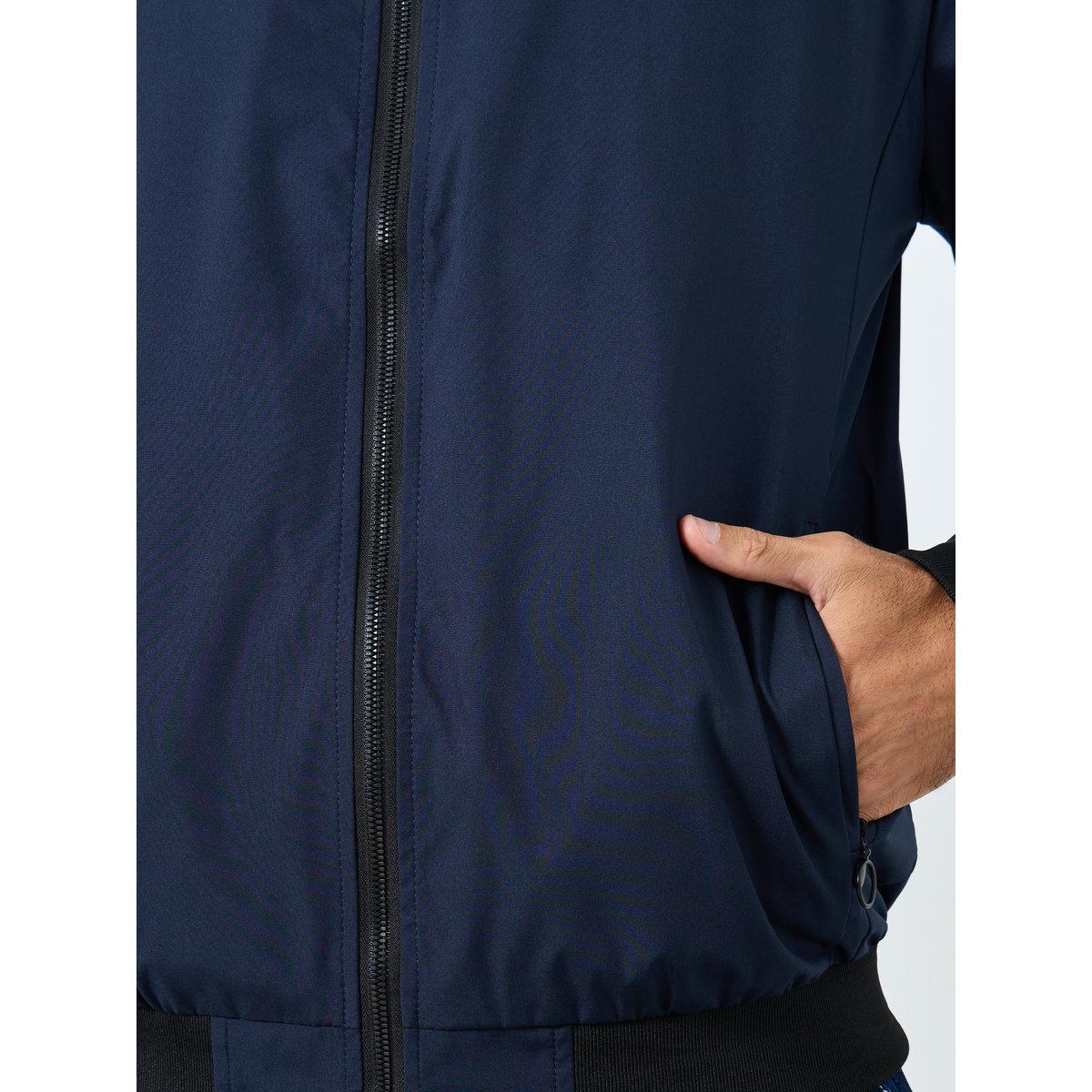 Take Two Men Dark Blue Solid Bomber Jacket-men-clothing-jacketsandblazers-jackets-image-4