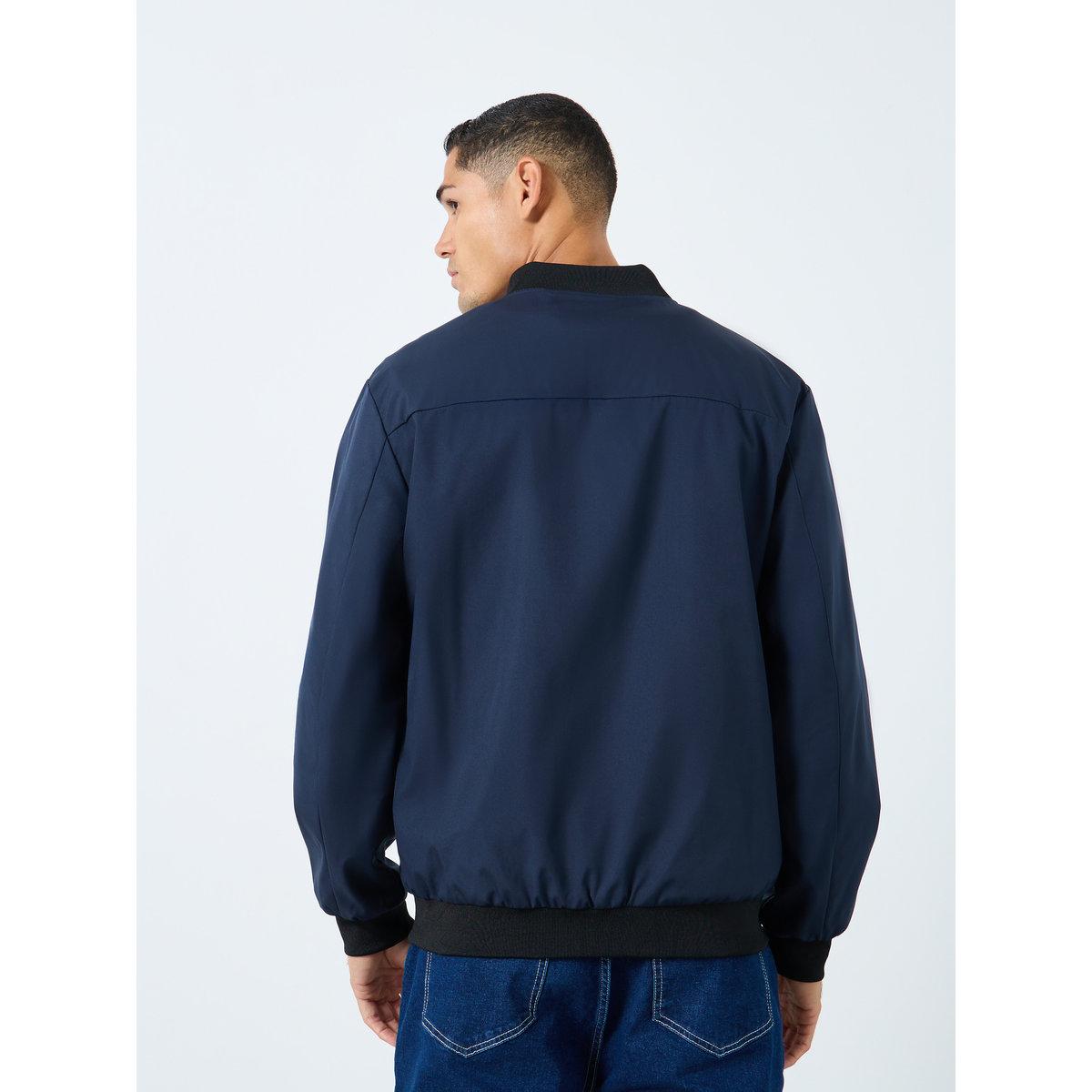 Take Two Men Dark Blue Solid Bomber Jacket-men-clothing-jacketsandblazers-jackets-image-5