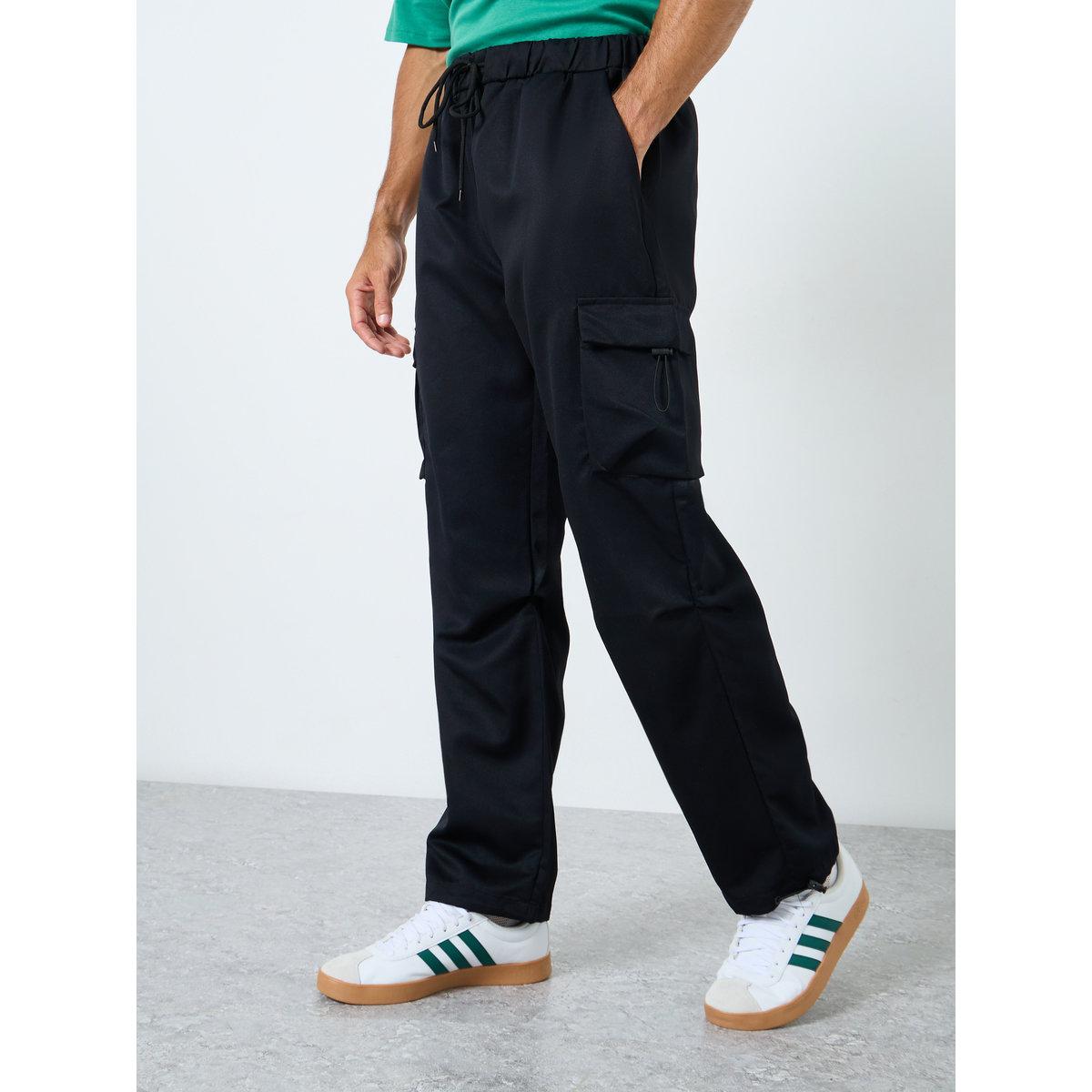 Take Two Solid Wide Leg Cargo Pants-men-clothing-bottoms-joggers-image-1
