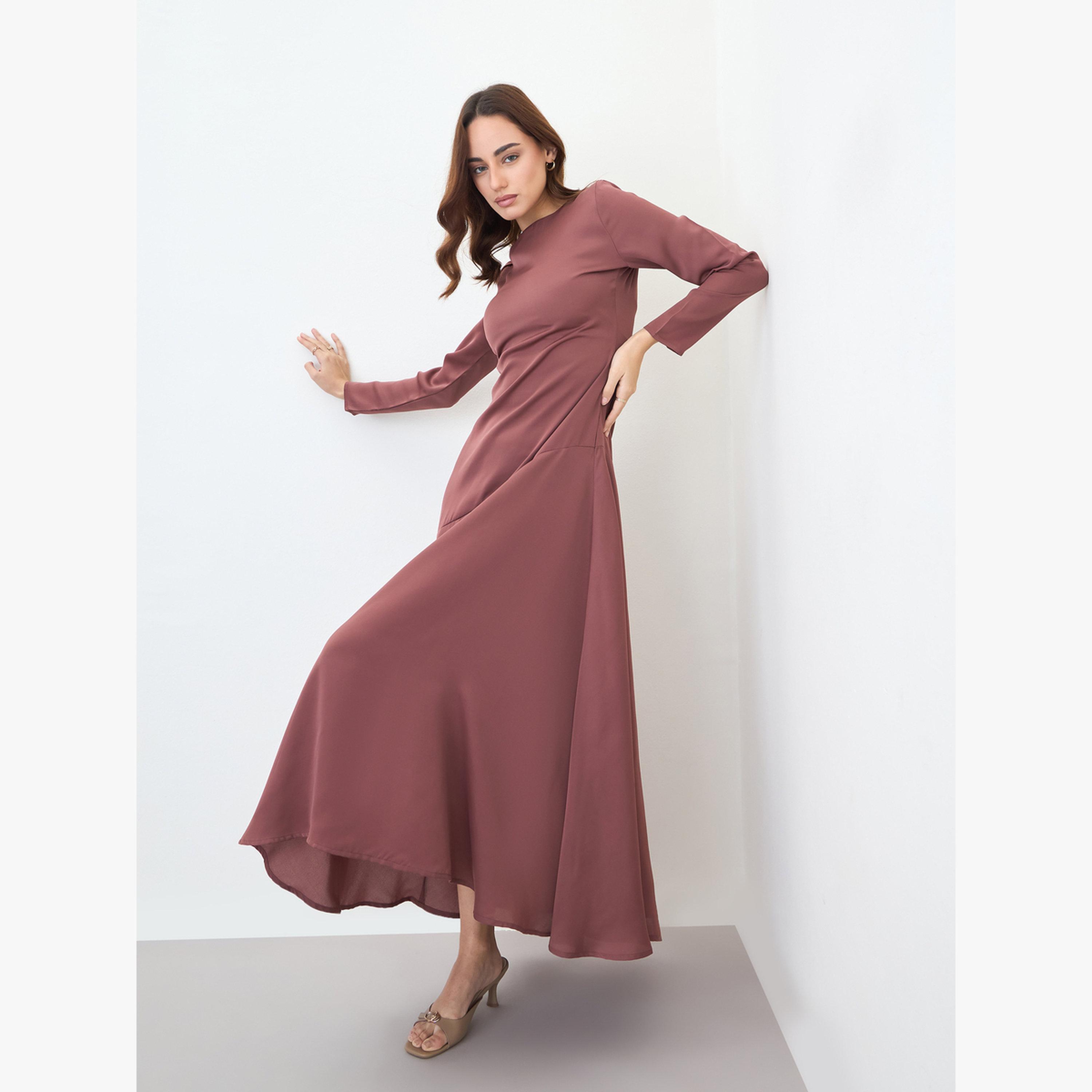 قميص نوم بحافة واسعة كشكش وأكمام طويلة-women-clothing-dresses-image-3