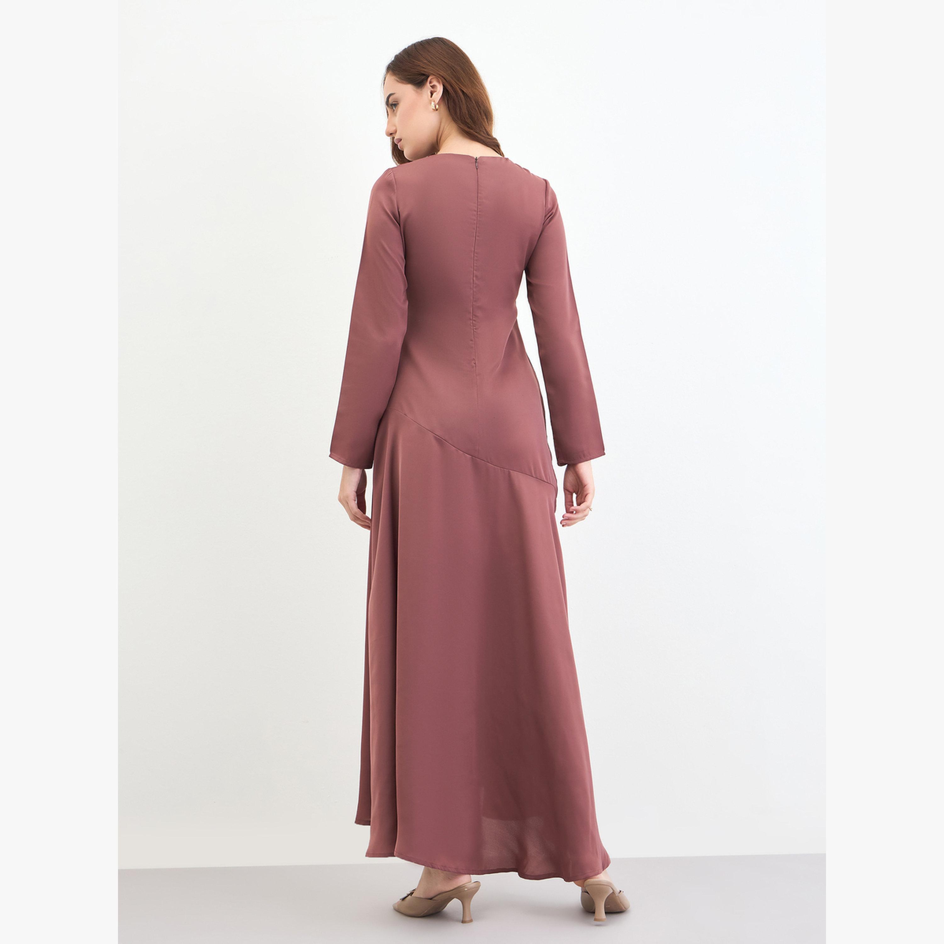 قميص نوم بحافة واسعة كشكش وأكمام طويلة-women-clothing-dresses-image-4