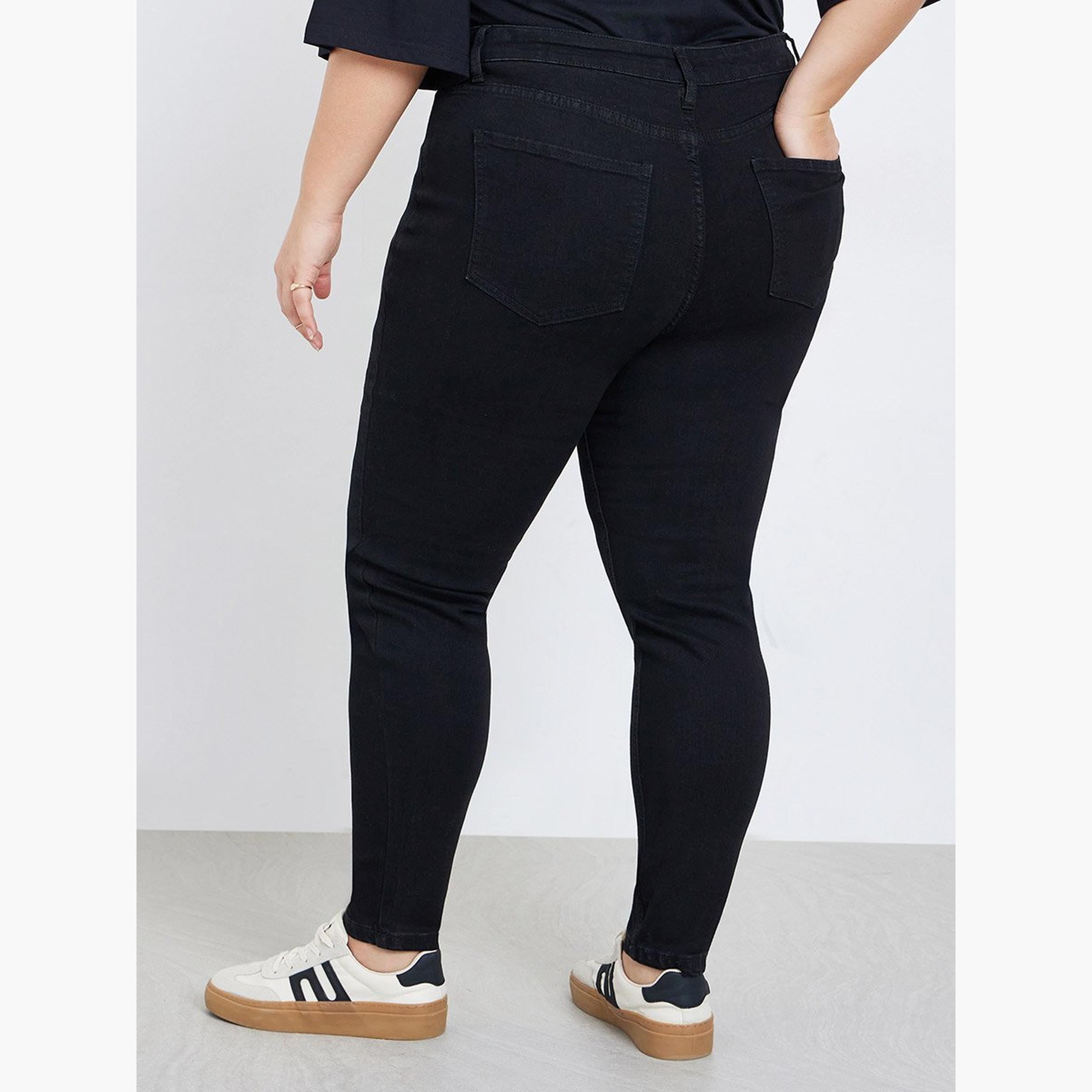 ستايلي - بنطال جينز سكيني عالي الخصر مقاس كبير-women-clothing-bottoms-jeans-image-4