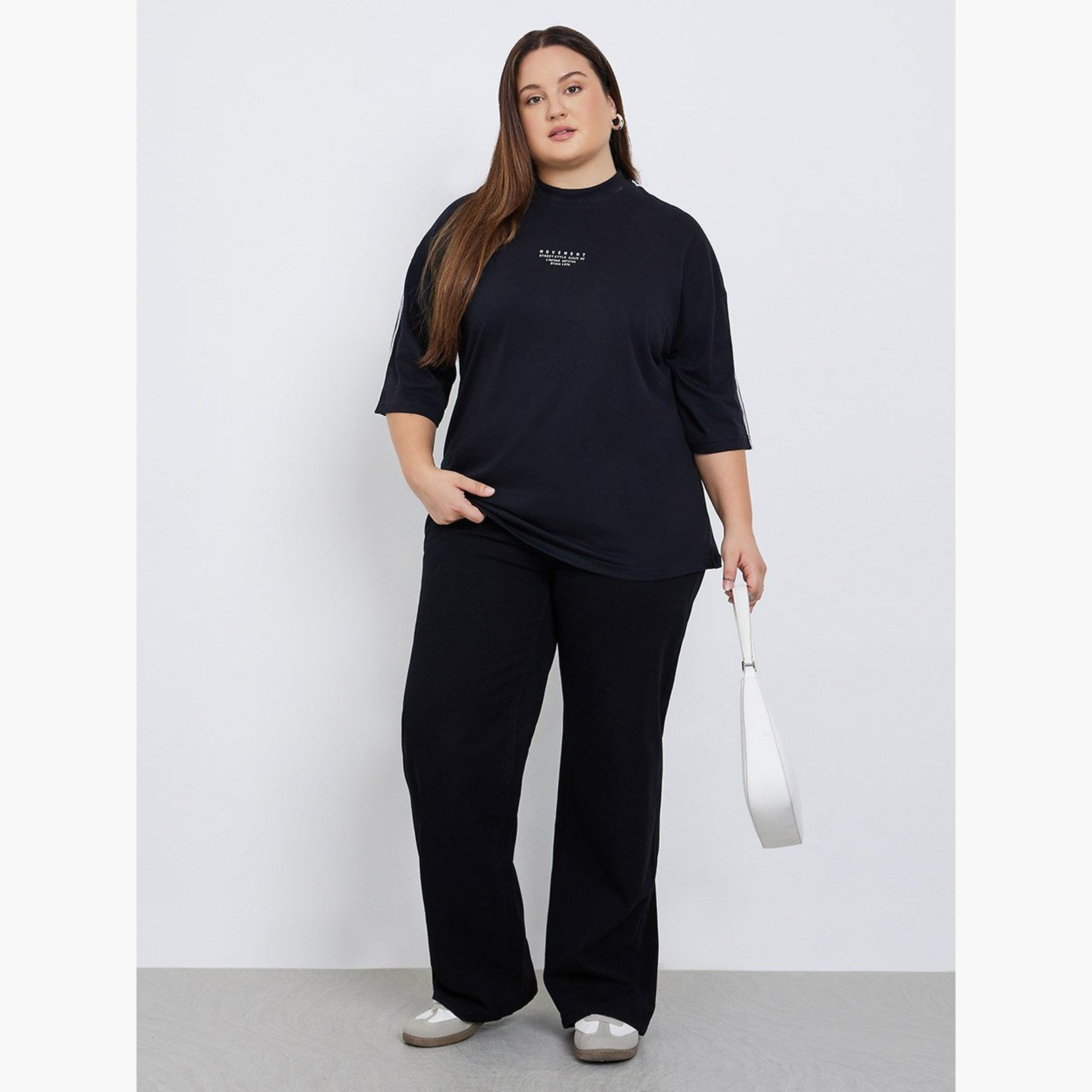 ستايلي - بنطال جينز واسع الساق متوسط ​​الارتفاع مقاس كبير-women-clothing-bottoms-jeans-image-2