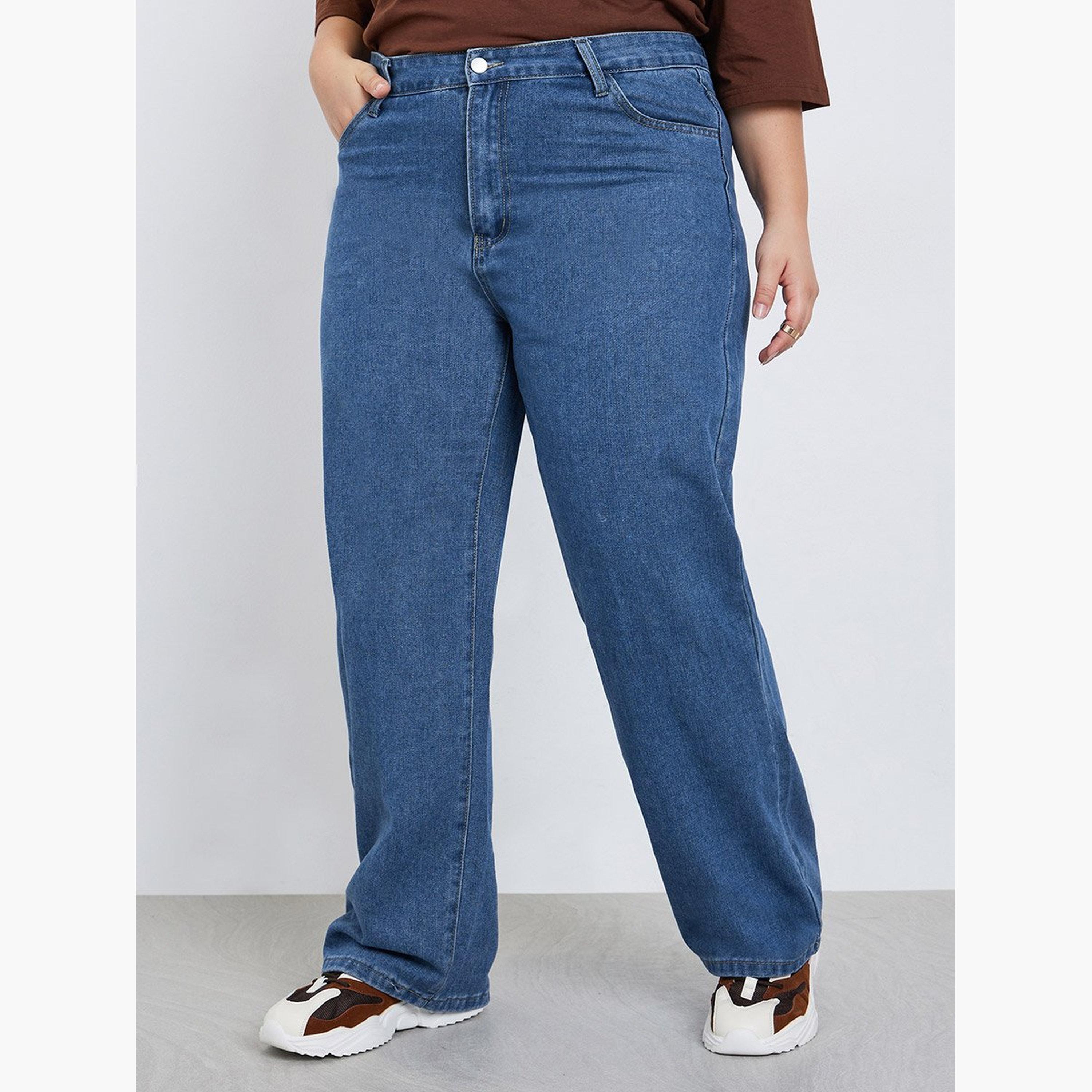 Styli Plus Size Mid Rise Wide Leg Jeans-women-clothing-bottoms-jeans-image-1