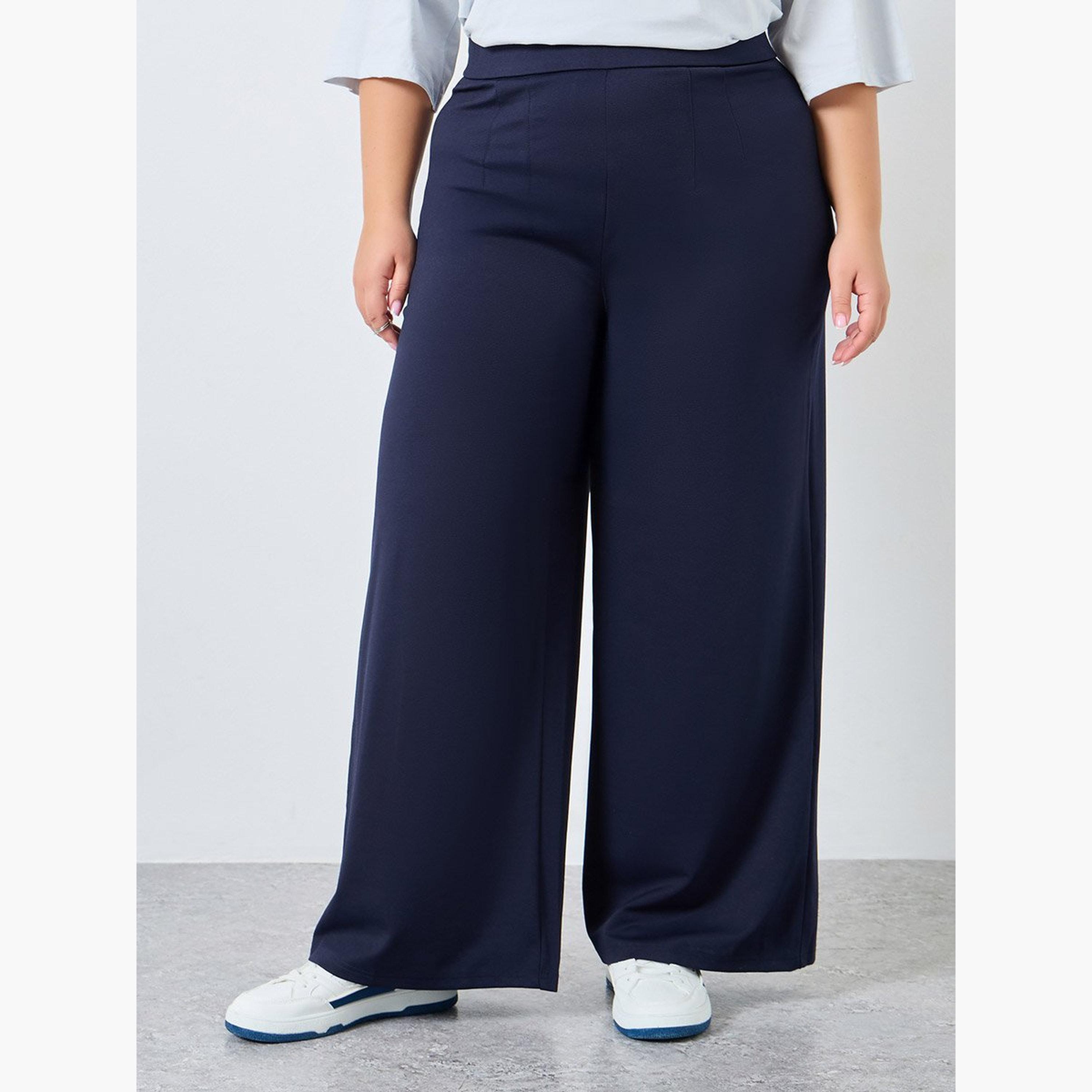 ستايلي - بنطال واسع الساق مقاس كبير-women-clothing-bottoms-trousers-image-1