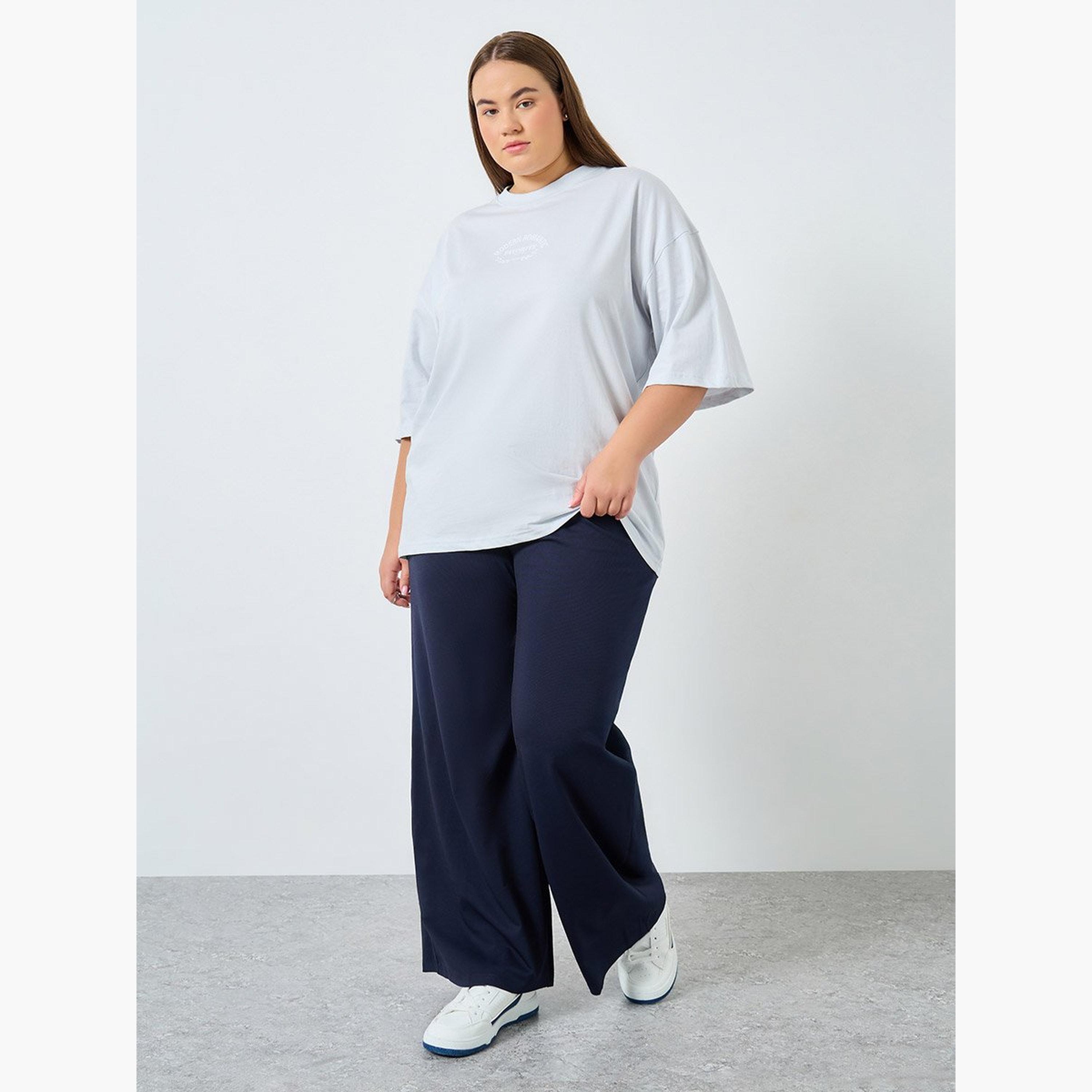 ستايلي - بنطال واسع الساق مقاس كبير-women-clothing-bottoms-trousers-image-2