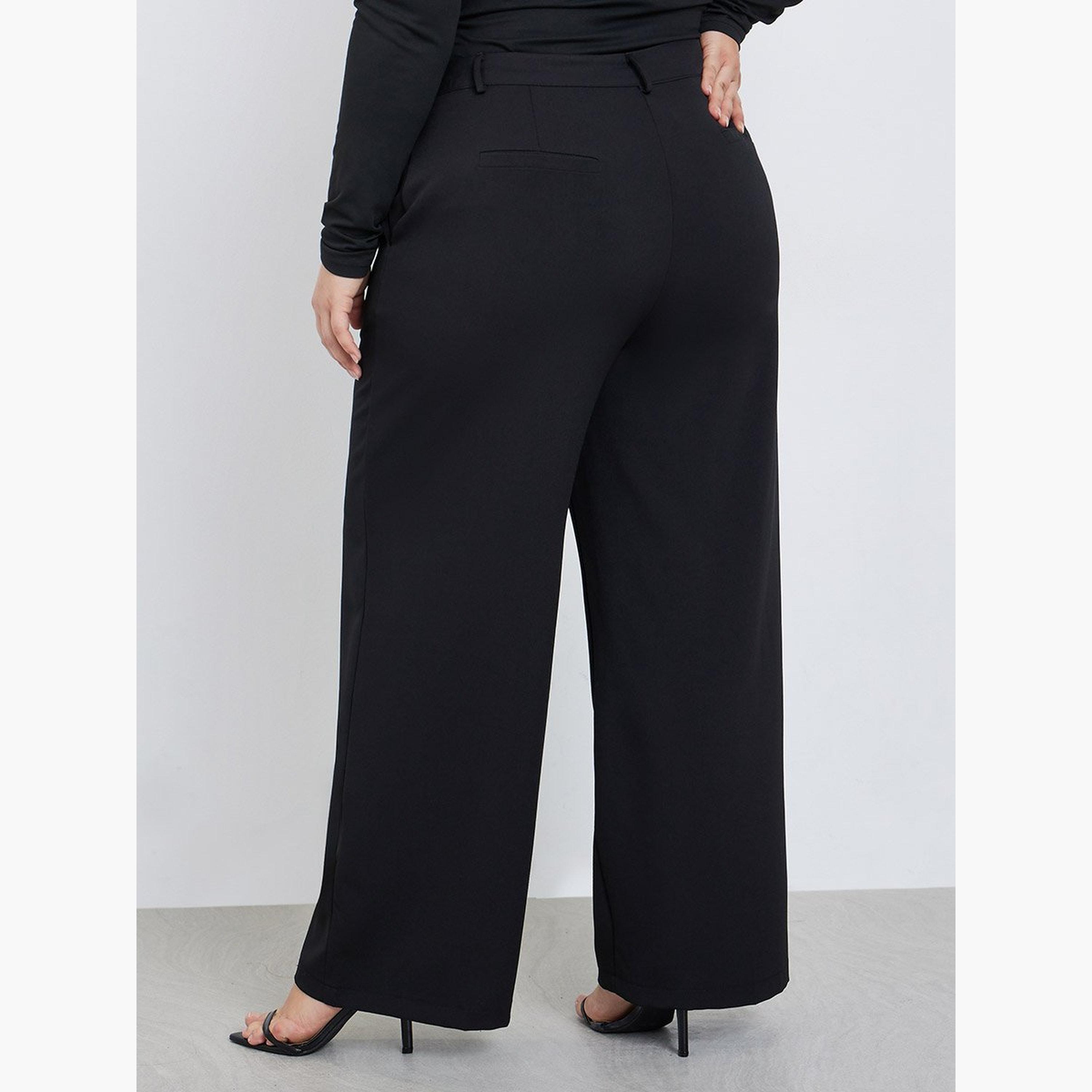 Styli Plus Size Black Wide Leg Trousers-women-clothing-bottoms-trousers-image-4