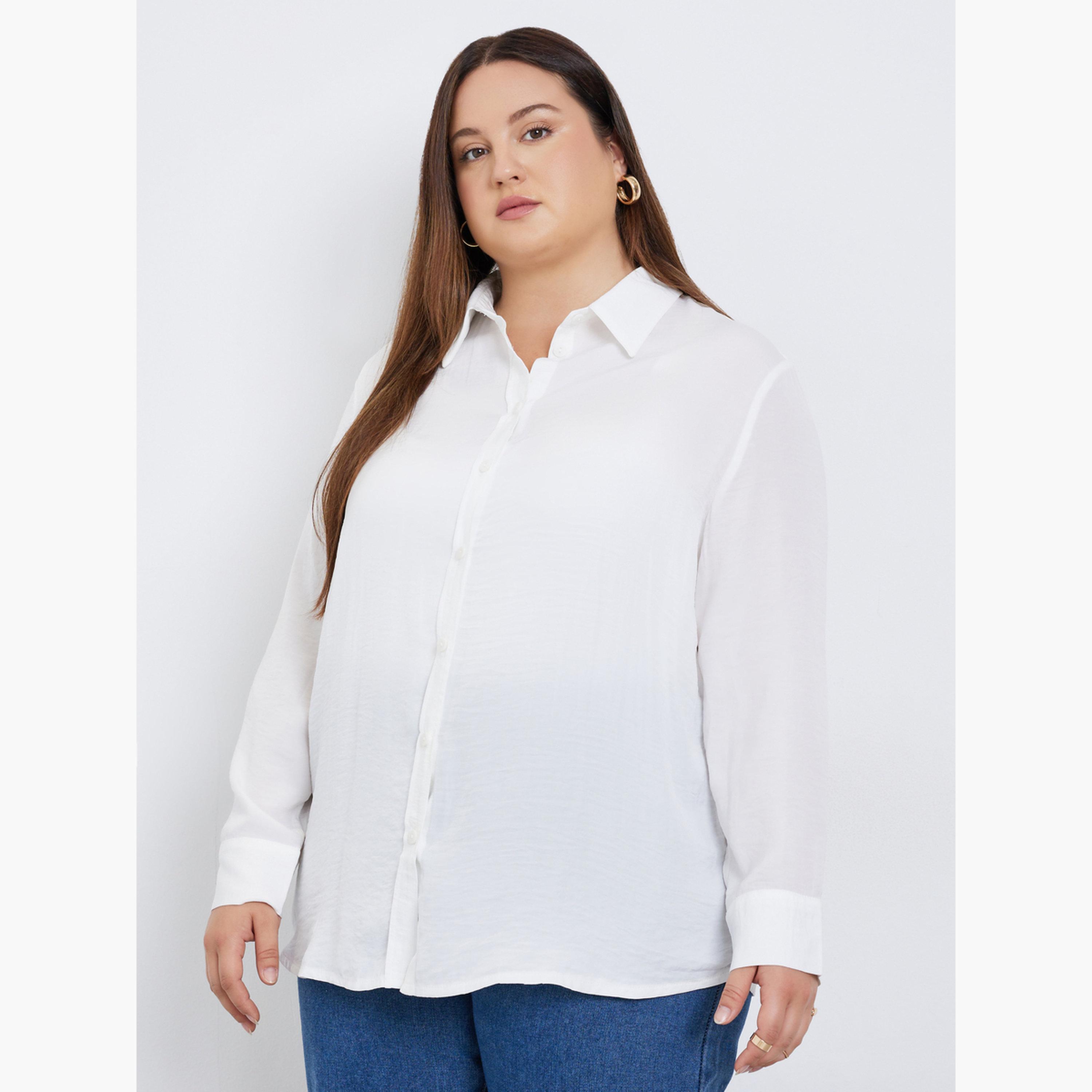 Styli Plus Size White Long Sleeve Shirt-women-clothing-shirtsandblouses-shirts-image-3